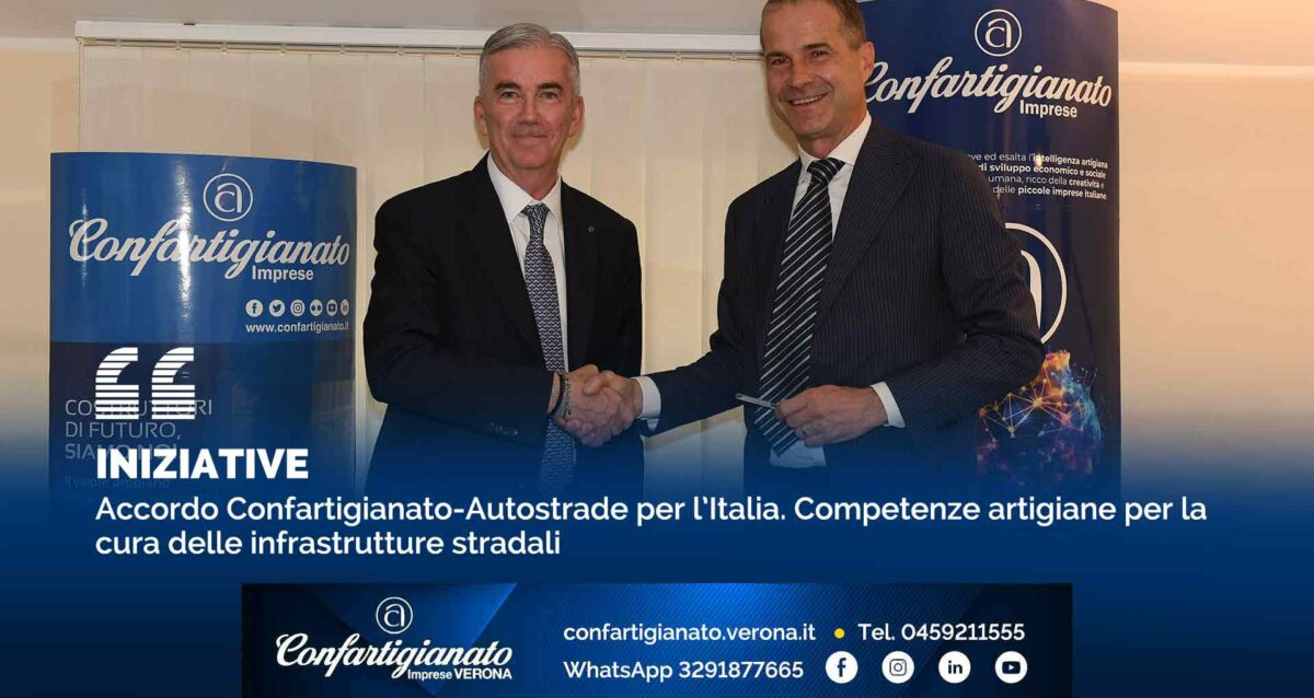 INIZIATIVE – Accordo Confartigianato-Autostrade per l’Italia. Competenze artigiane per la cura delle infrastrutture stradali