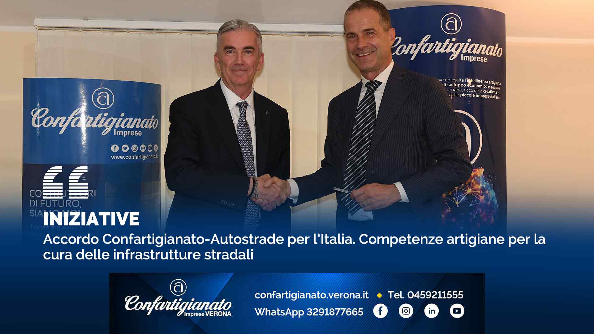 INIZIATIVE – Accordo Confartigianato-Autostrade per l’Italia. Competenze artigiane per la cura delle infrastrutture stradali