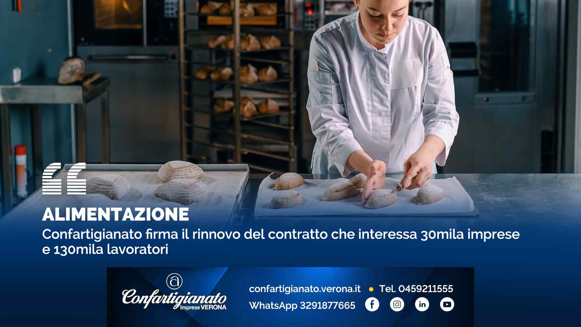 ALIMENTAZIONE – Confartigianato firma il rinnovo del contratto che interessa 30mila imprese e 130mila lavoratori