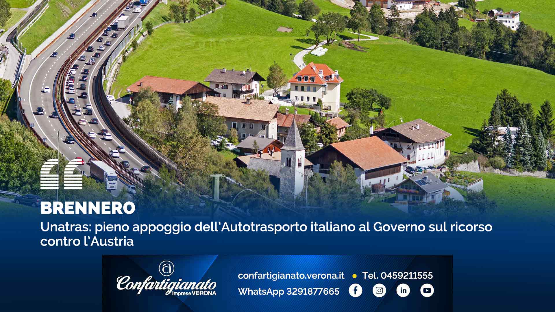 BRENNERO – Unatras: pieno appoggio dell’Autotrasporto italiano al Governo sul ricorso contro l’Austria