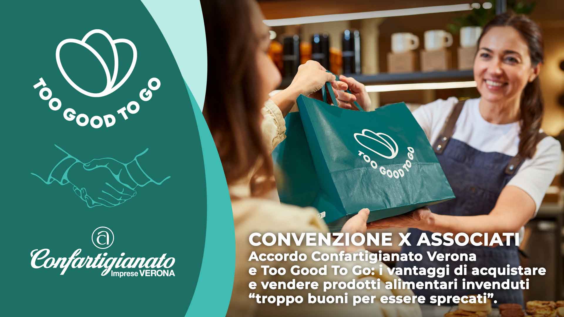 CONVENZIONI – Accordo Confartigianato Verona e Too Good To Go: i vantaggi di acquistare e vendere prodotti invenduti “troppo buoni per essere sprecati”. Contattaci