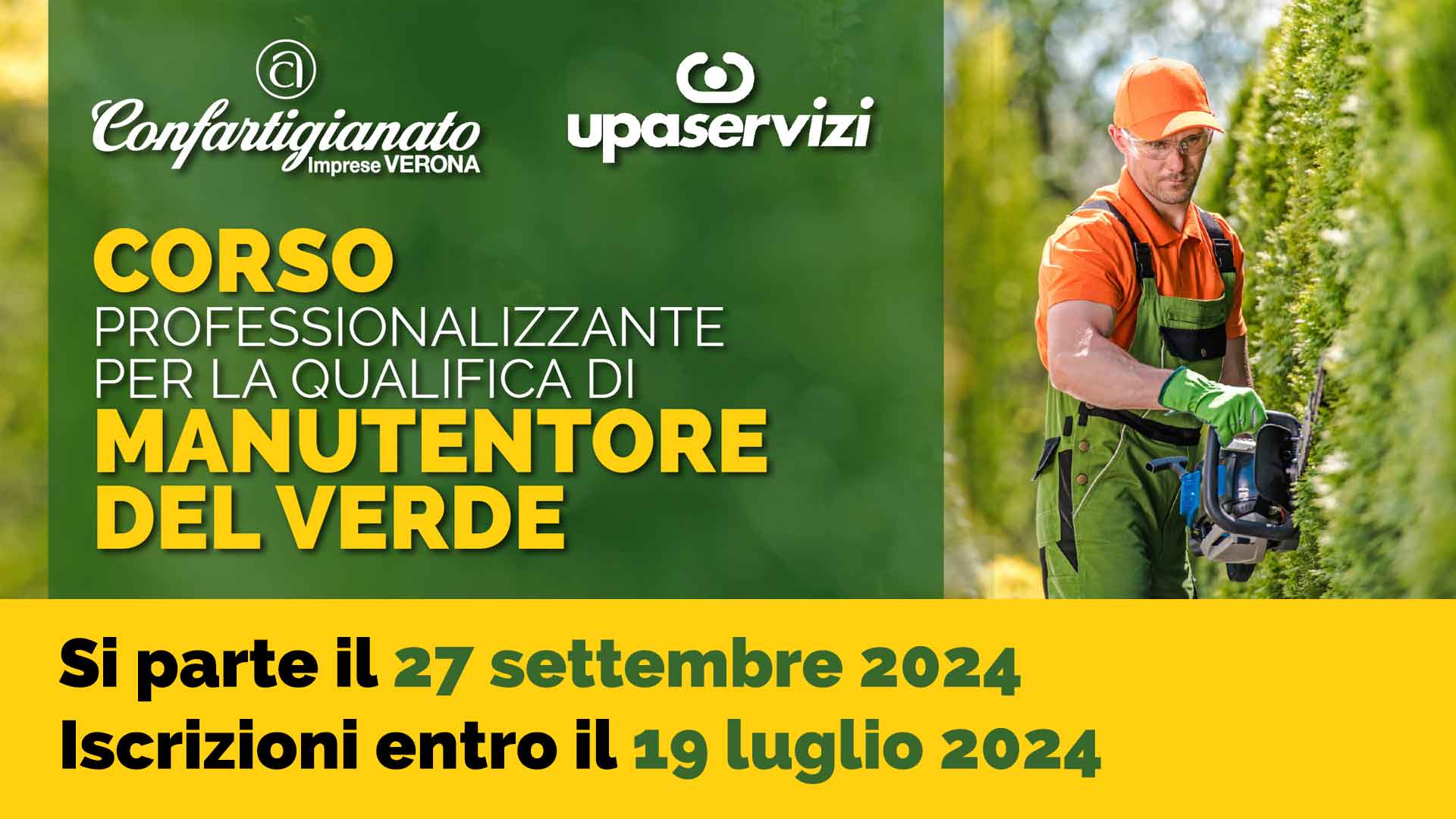 MANUTENTORE DEL VERDE – Corso professionalizzante riconosciuto dalla Regione del Veneto al via il 27 settembre. Iscriviti