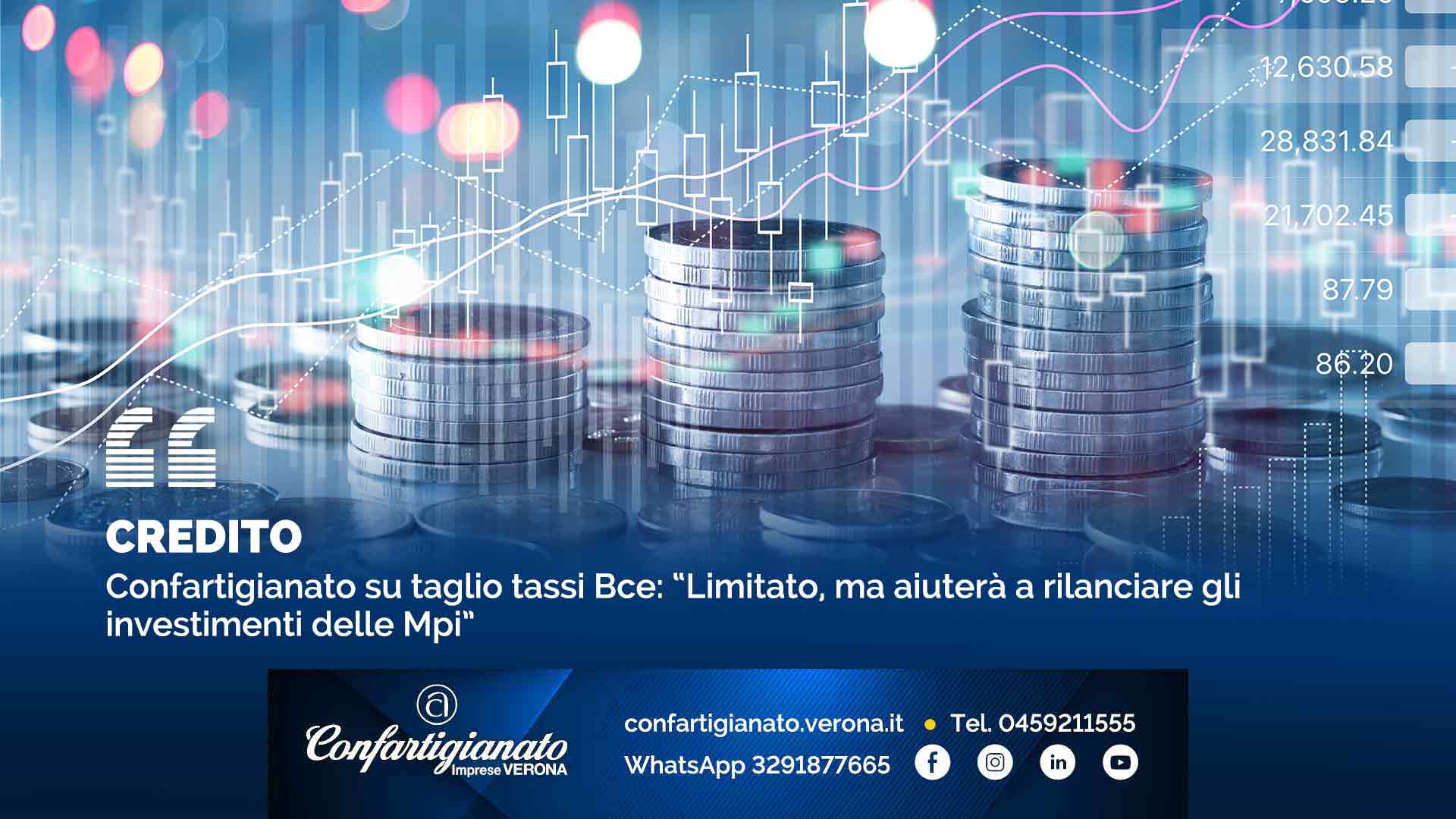 CREDITO – Confartigianato su taglio tassi Bce: “Limitato, ma aiuterà a rilanciare gli investimenti delle Mpi”