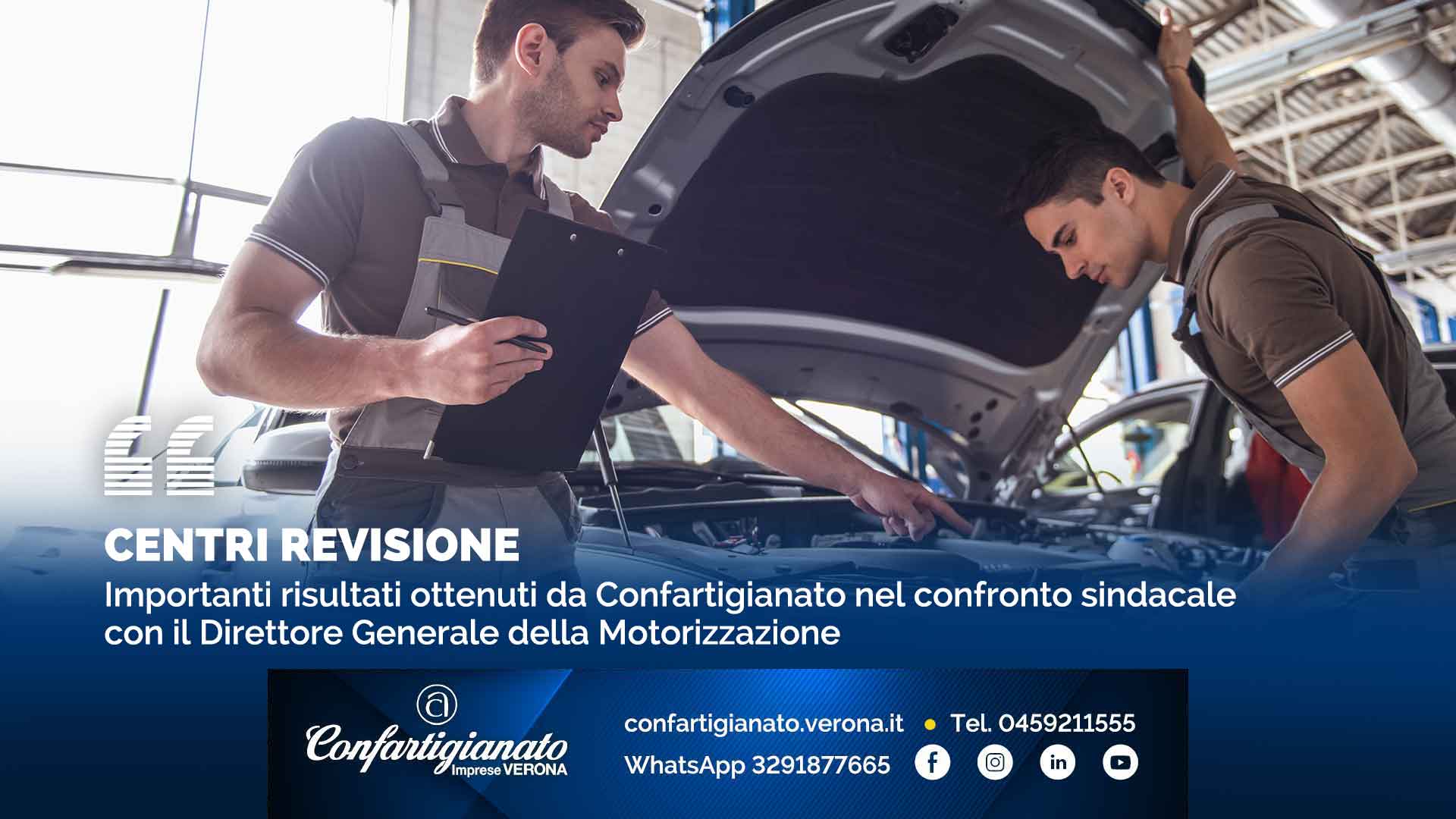 CENTRI REVISIONE – Importanti risultati ottenuti da Confartigianato nel confronto sindacale con il Direttore Generale della Motorizzazione