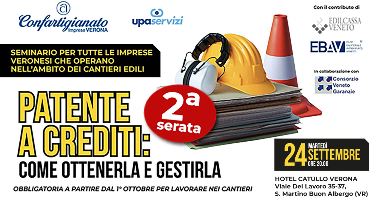 COMPARTO CASA – Patente a Crediti: come ottenerla e gestirla. Martedì 24 settembre, secondo seminario informativo. Registrati per partecipare