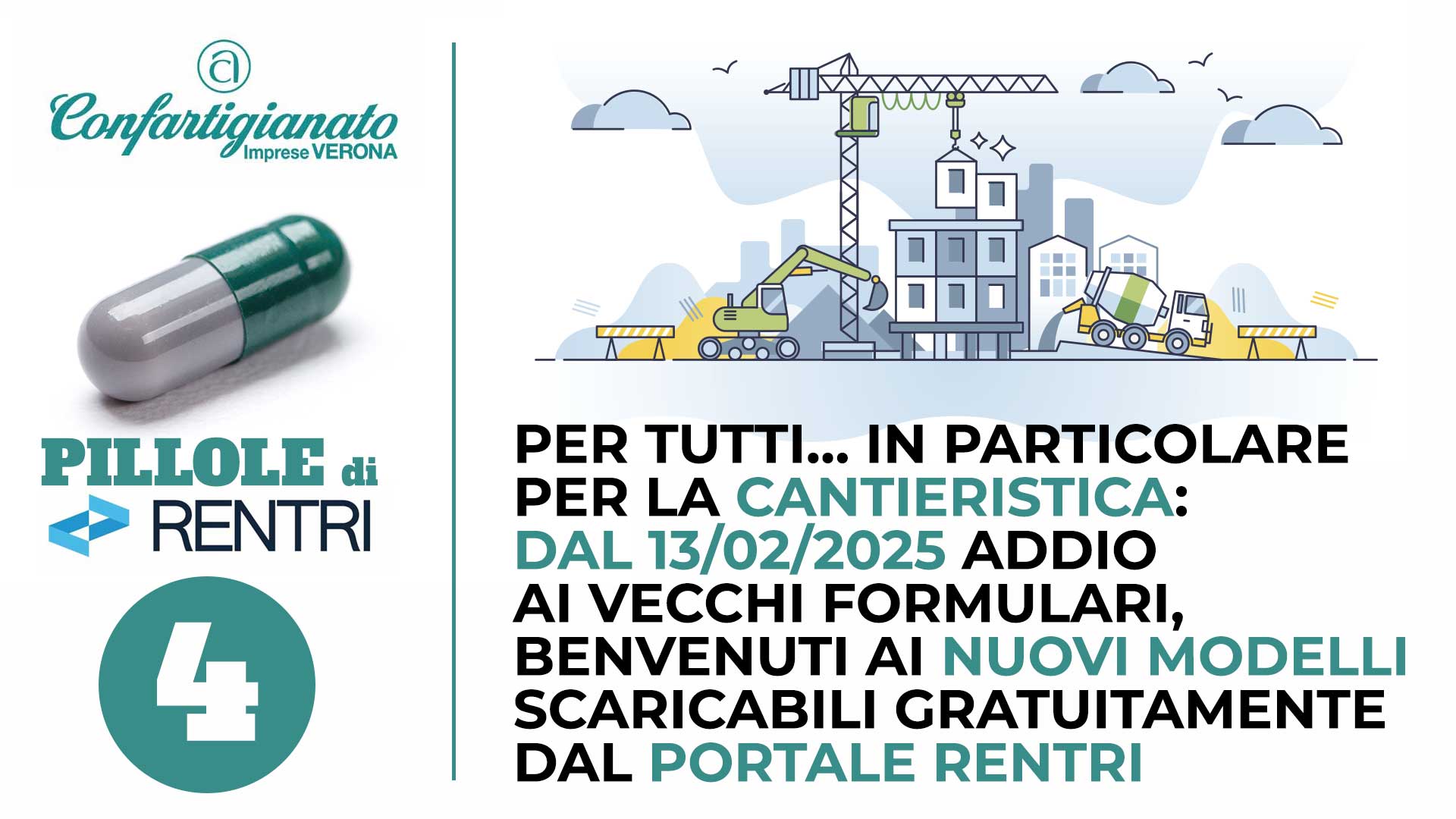 AMBIENTE • PILLOLE DI RENTRI N. 4 – Per TUTTI… ed in particolare per la CANTIERISTICA: dal 13/02/2025 addio ai vecchi formulari, benvenuti ai nuovi modelli scaricabili gratuitamente dal portale RENTRI