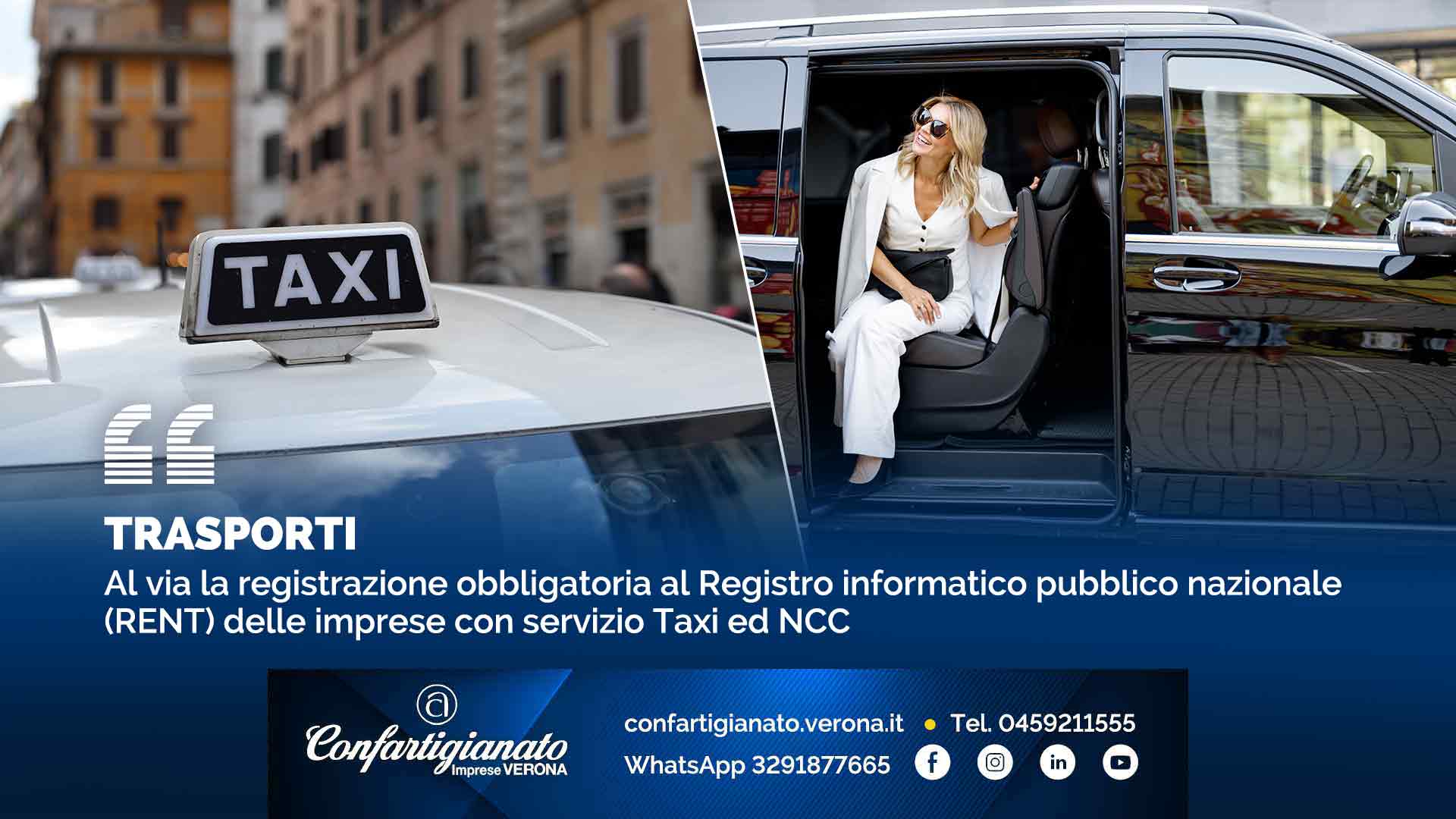 TRASPORTI – Al via la registrazione obbligatoria al Registro informatico pubblico nazionale (RENT) delle imprese con servizio Taxi ed NCC