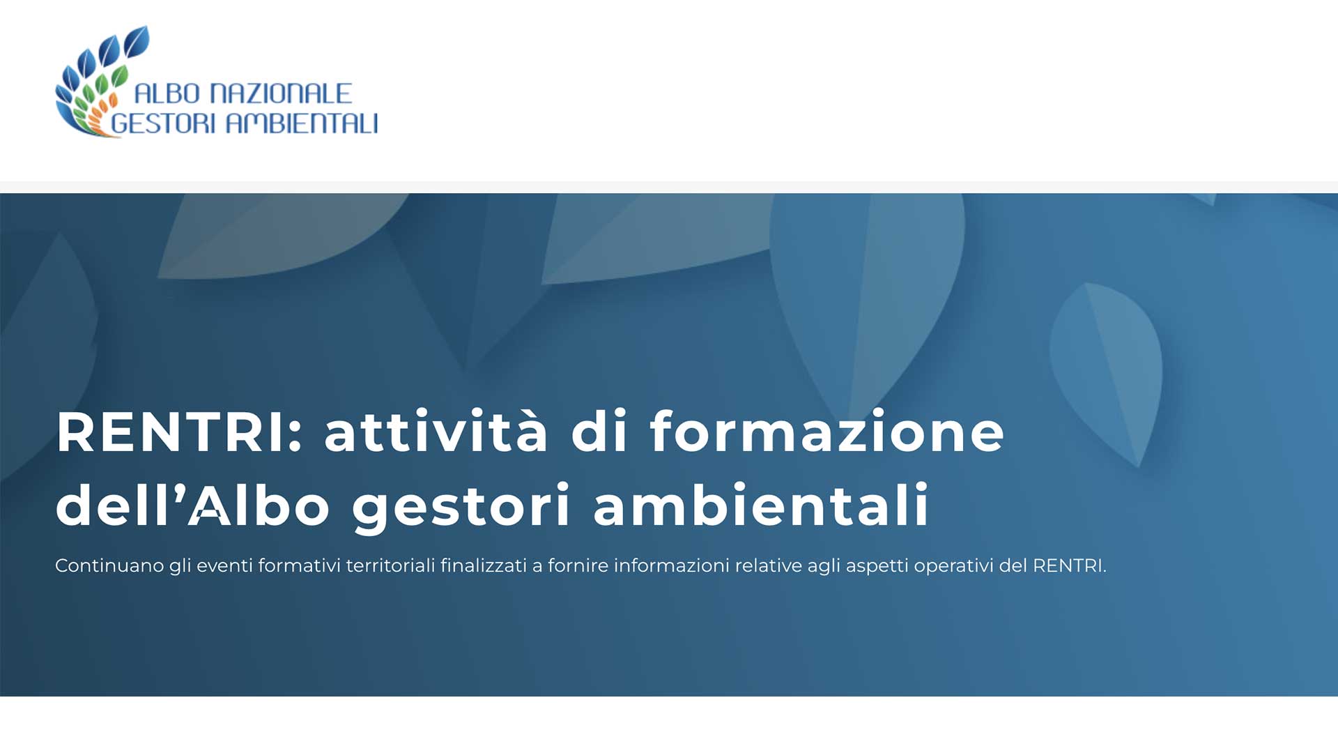 RENTRI – Continuano gli eventi formativi territoriali dell'Albo Gestori Ambientai sugli aspetti operativi del RENTRI. In arrivo il calendario veneto