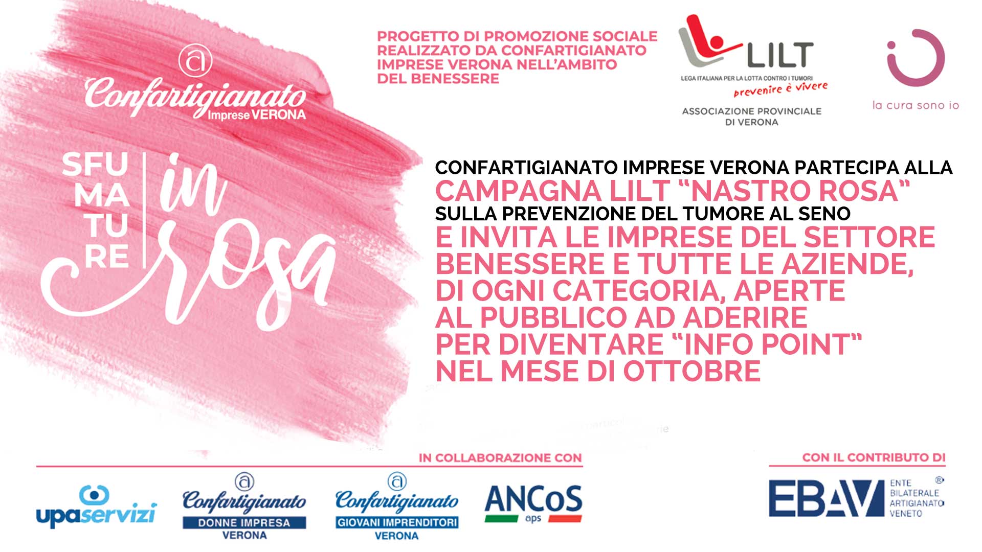 SOCIALE – Confartigianato Verona partecipa alla campagna LILT “Nastro Rosa” sulla prevenzione del tumore al seno e INVITA le imprese del Benessere e tutte le aziende, di ogni categoria, aperte al pubblico ad aderire come “info point” nel mese di ottobre