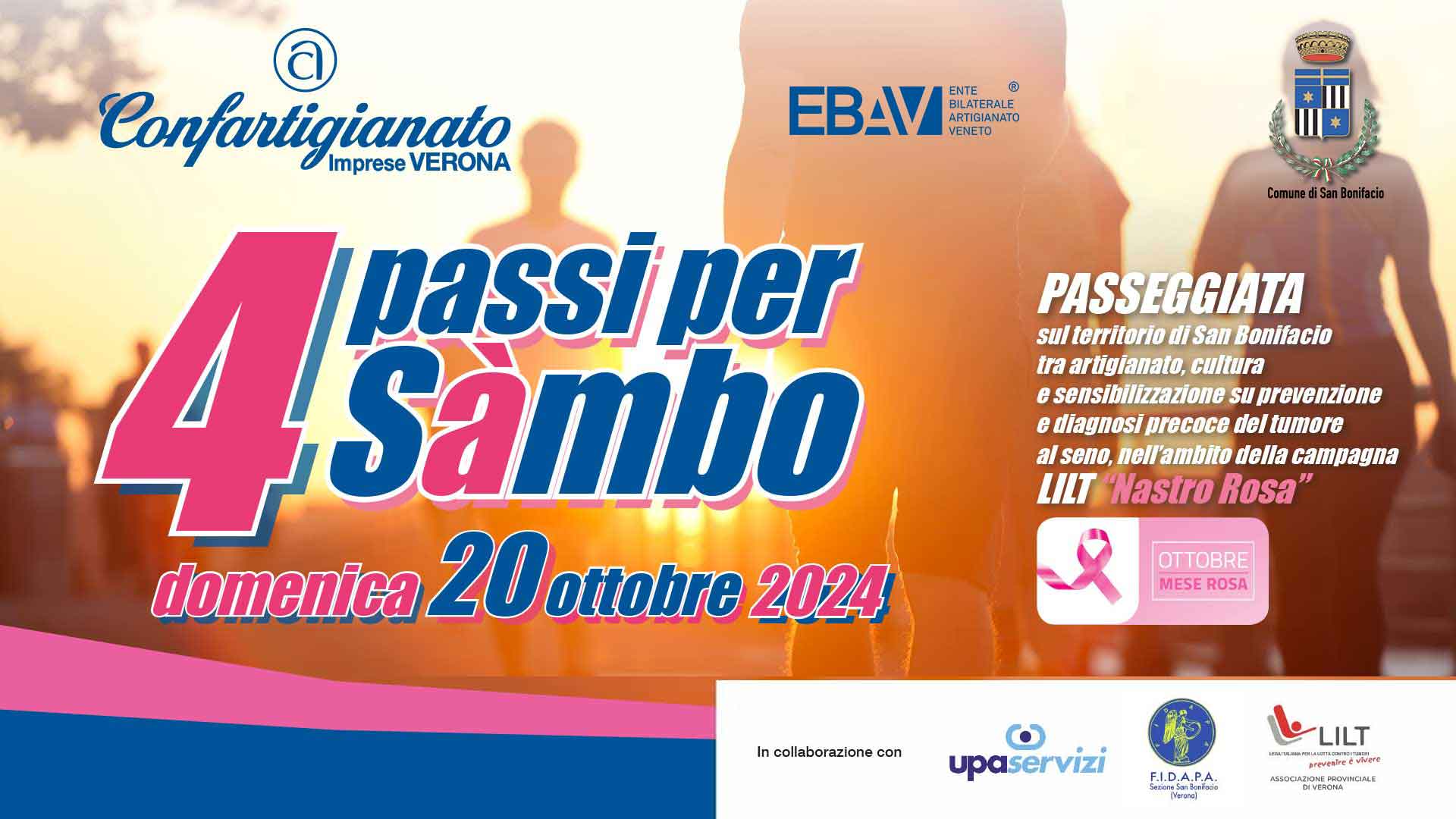 VERONA EST – 4 Passi per Sàmbo: domenica 20 ottobre, passeggiata tra artigianato, cultura e sensibilizzazione su prevenzione del tumore al seno. Iscriviti per partecipare