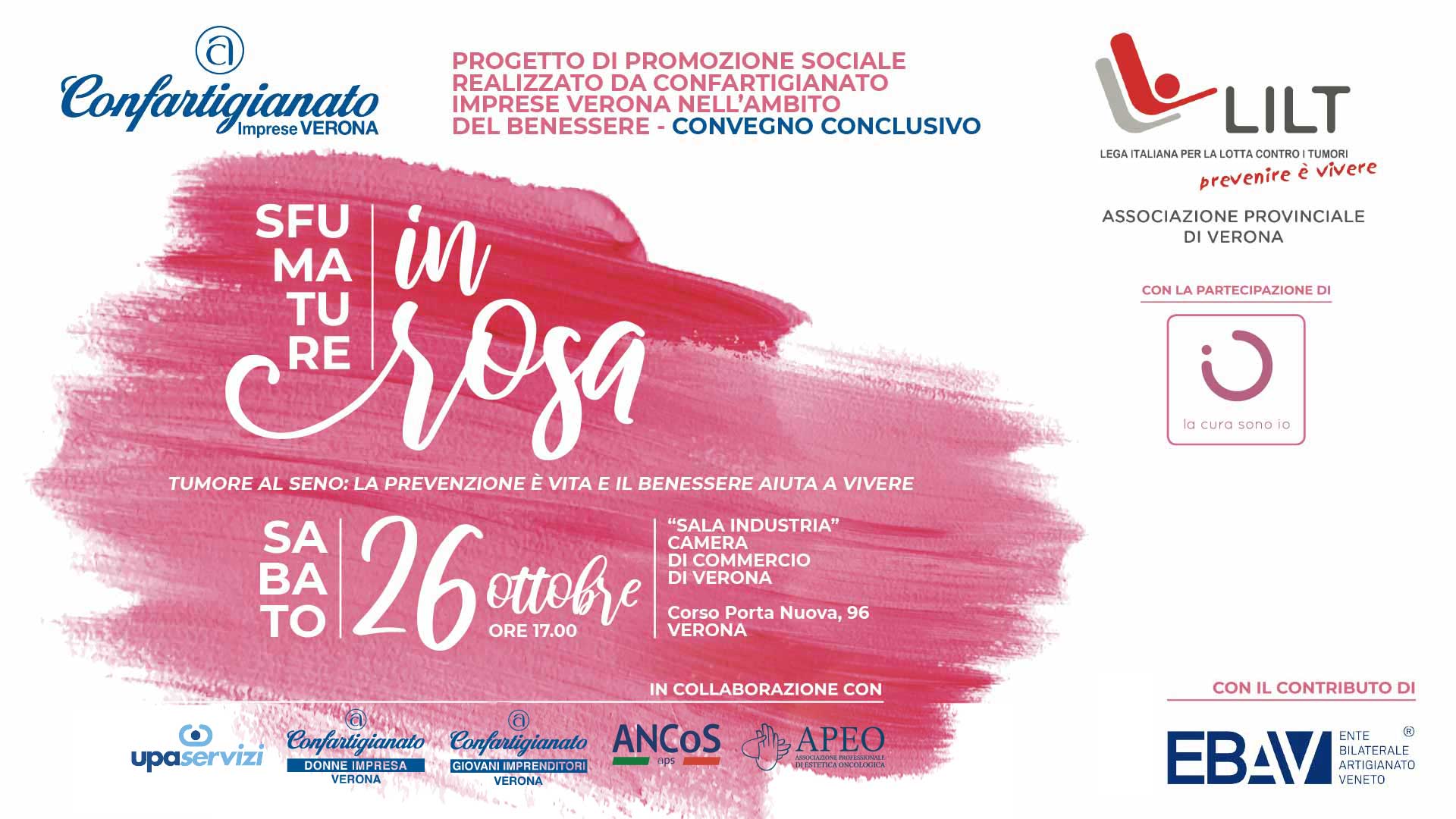 SOCIALE – Sabato 26 ottobre, convegno "Sfumature in Rosa", a coronamento del progetto di adesione alla campagna Nastro Rosa, su prevenzione e diagnosi precoce del tumore al seno