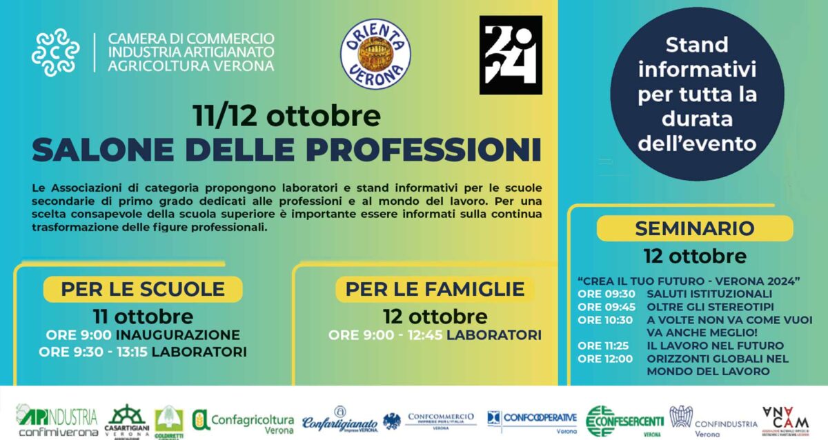 SCUOLA E LAVORO – L'11 e 12 ottobre, in Camera di Commercio, il “Salone delle Professioni”, per una scelta consapevole della scuola superiore