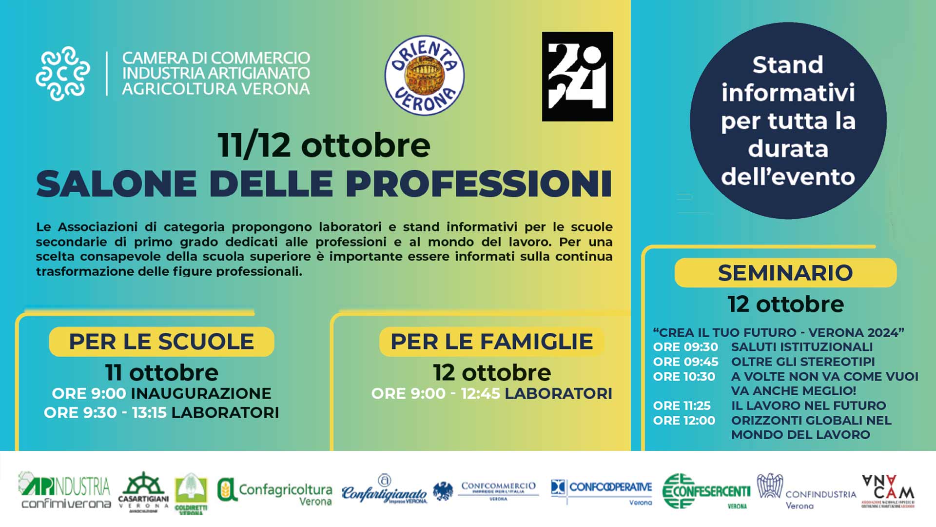 SCUOLA E LAVORO – L'11 e 12 ottobre, in Camera di Commercio, il “Salone delle Professioni”, per una scelta consapevole della scuola superiore