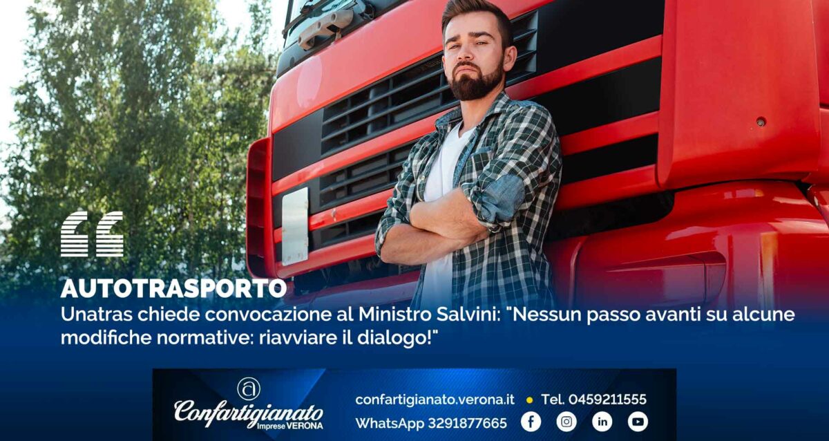 AUTOTRASPORTO – Unatras chiede convocazione al Ministro Salvini: "Nessun passo avanti su alcune modifiche normative: riavviare il dialogo!"