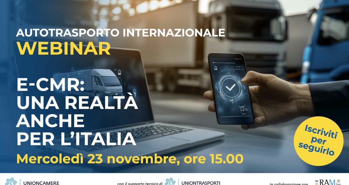 AUTOTRASPORTO INTERNAZIONALE – Un webinar di Confartigianato dal titolo “e-CMR: una realtà anche per l’Italia”, il 23 ottobre. Iscriviti per partecipare