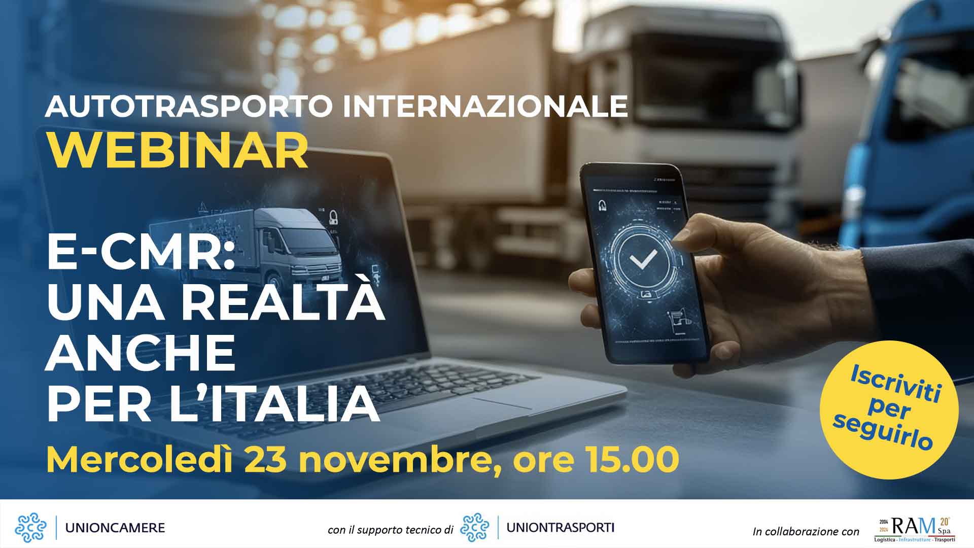 AUTOTRASPORTO INTERNAZIONALE – Un webinar di Confartigianato dal titolo “e-CMR: una realtà anche per l’Italia”, il 23 ottobre. Iscriviti per partecipare