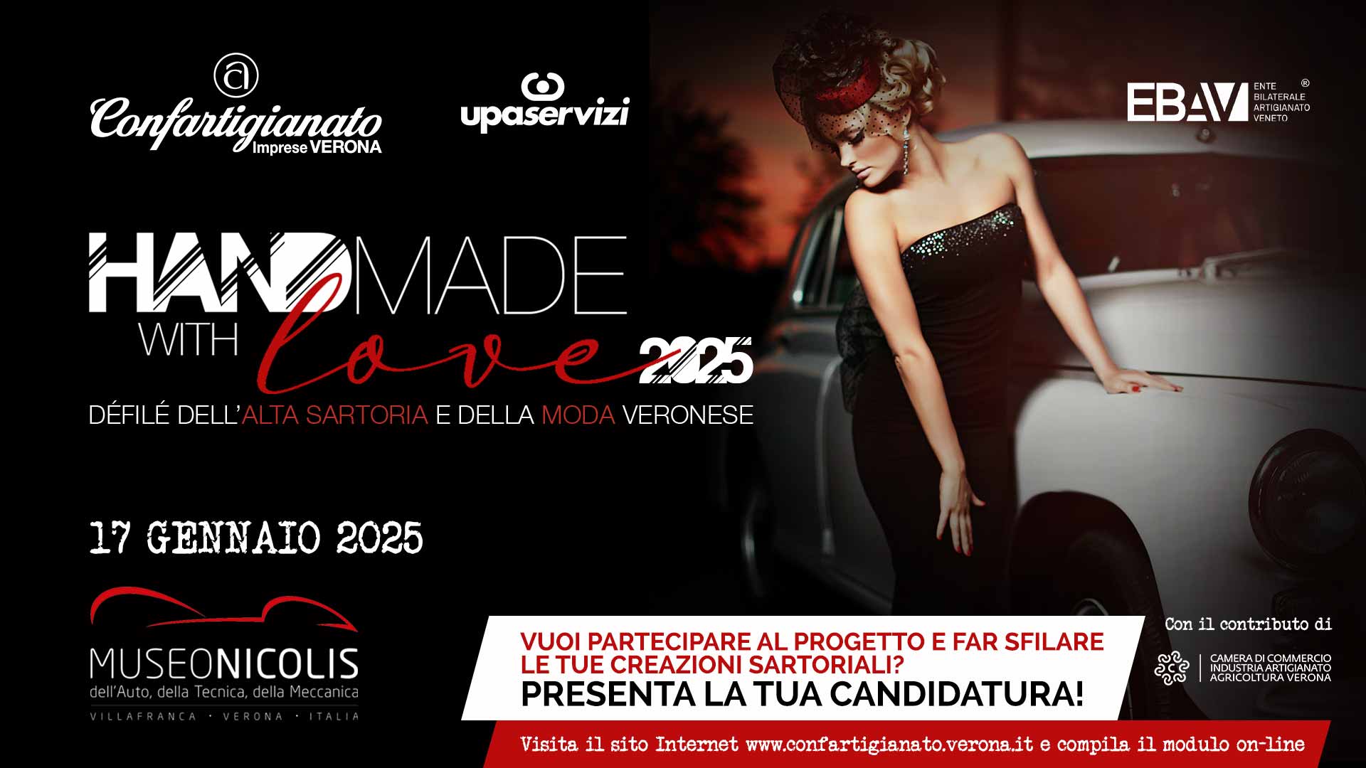 MODA – Vuoi partecipare all'edizione 2025 di "Handmade with Love - Defilé dell'Alta Sartoria e della Moda Veronese"? Presenta la tua candidatura!