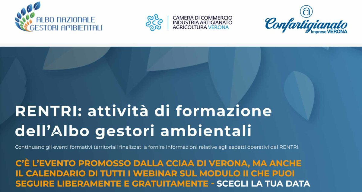 RENTRI – Continua la formazione ufficiale e gratuita: ecco il calendario di tutti i webinar sul Modulo II, di interesse per le aziende obbligate ad iscriversi entro il 13 febbraio 2025