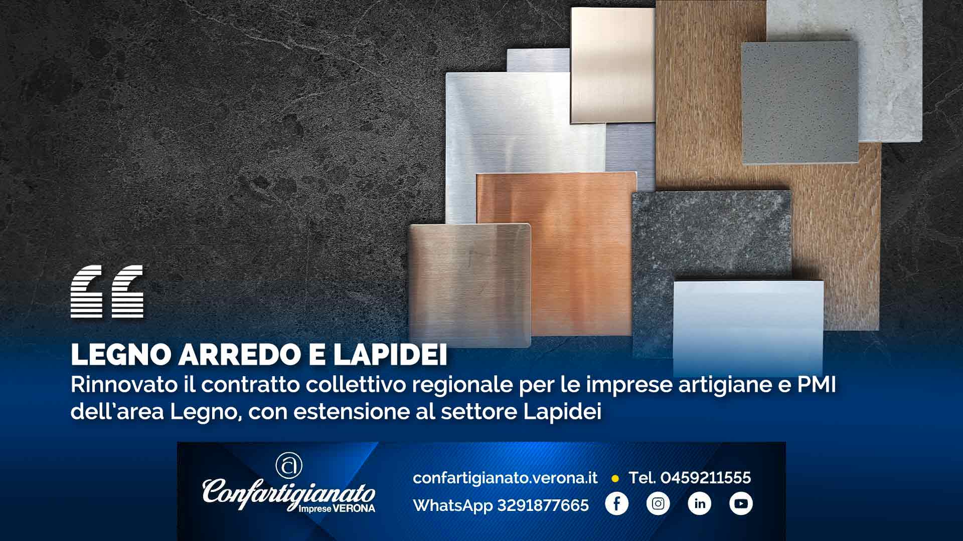 LEGNO ARREDO e LAPIDEO – Rinnovato il contratto collettivo regionale per le imprese artigiane e PMI dell’Area Legno, con estensione al settore Lapidei