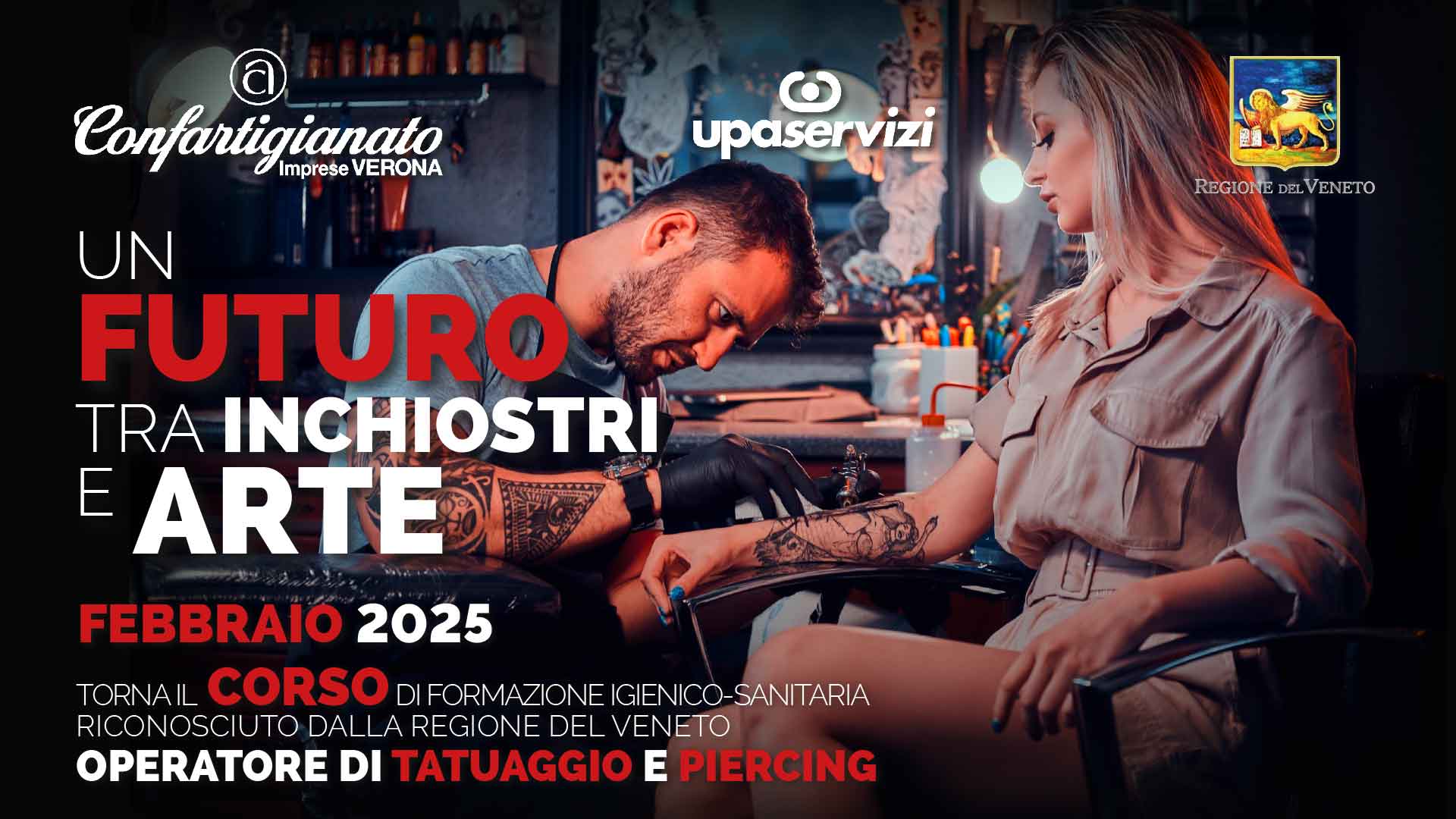 TATUATORI & PIERCER – A febbraio 2025 torna il corso a riconoscimento regionale per l’abilitazione all’attività di tatuatore e piercer. Crediti formativi per estetiste. Iscriviti