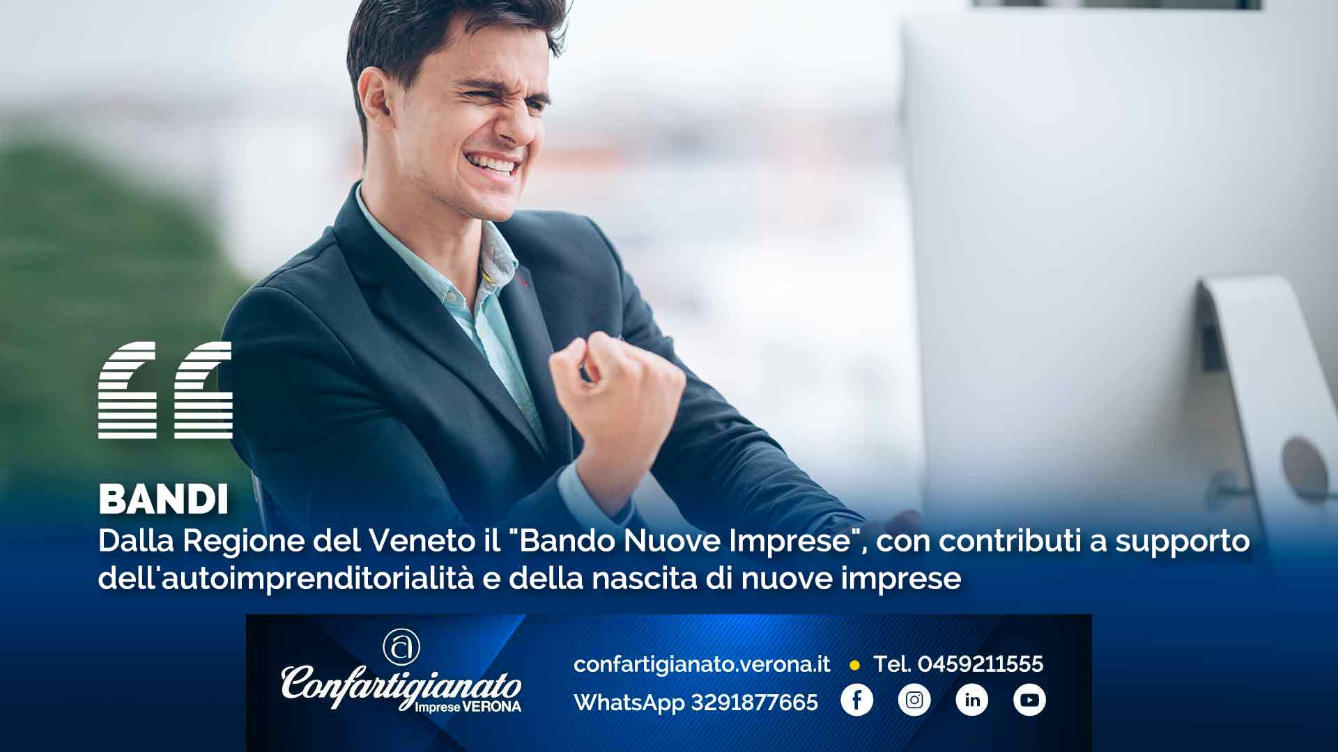 BANDI – Dalla Regione del Veneto il "Bando Nuove Imprese", con contributi a supporto dell'autoimprenditorialità e della nascita di nuove imprese