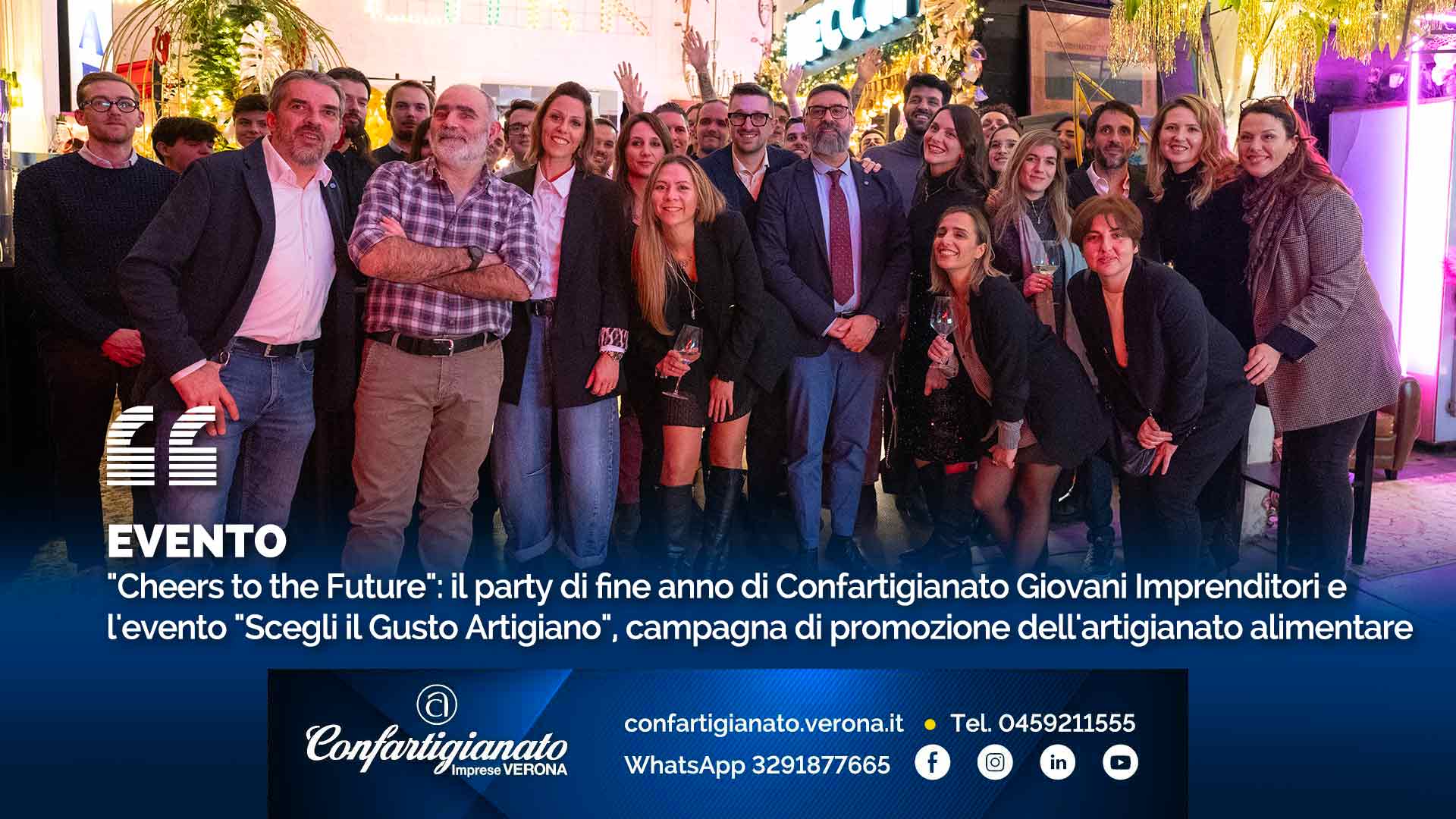 EVENTO – "Cheers to the Future": il party di fine anno di Confartigianato Giovani Imprenditori e l'evento "Scegli il Gusto Artigiano", campagna di promozione dell'artigianato alimentare