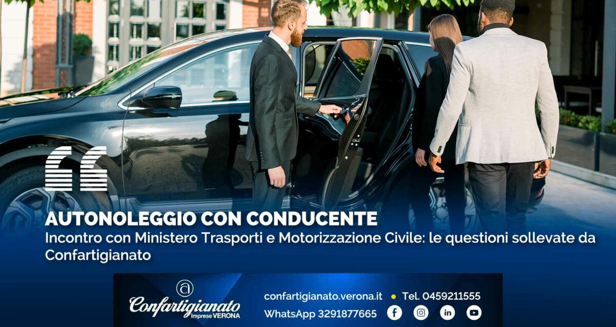 AUTONOLEGGIO CON CONDUCENTE – Incontro con Ministero Trasporti e Motorizzazione Civile: le questioni sollevate da Confartigianato