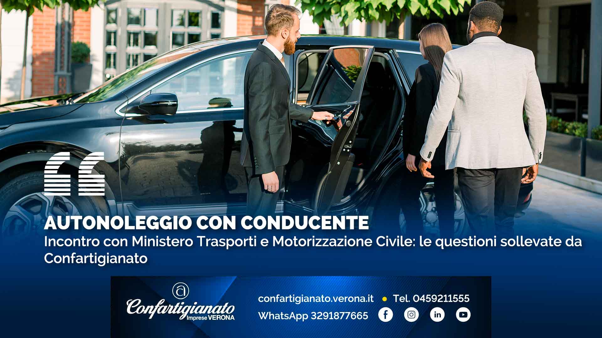 AUTONOLEGGIO CON CONDUCENTE – Incontro con Ministero Trasporti e Motorizzazione Civile: le questioni sollevate da Confartigianato