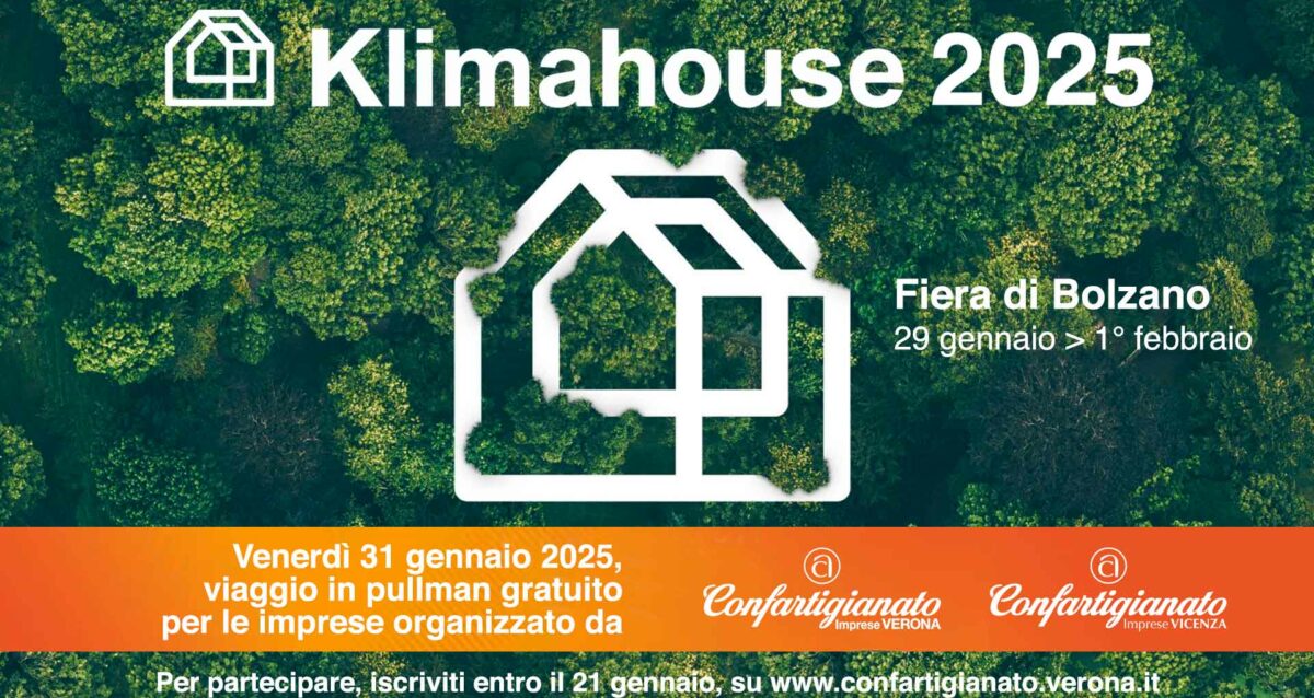 COSTRUZIONI – Visita a Klimhouse 2025 alla Fiera di Bolzano: il 31 gennaio, viaggio in pullman gratuito per le imprese. Iscriviti