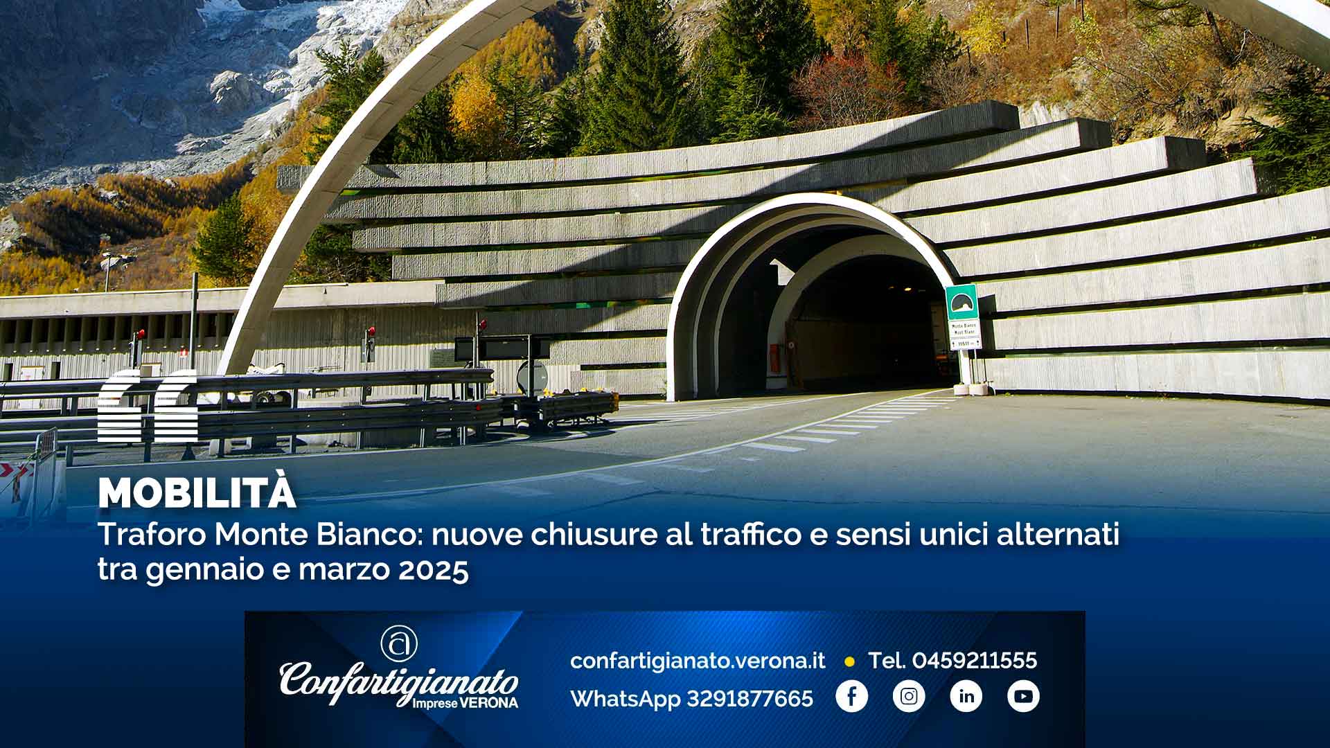 MOBILITÀ – Traforo Monte Bianco: nuove chiusure al traffico e sensi unici alternati tra gennaio e marzo 2025