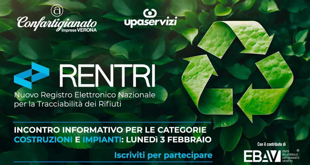 COSTRUZIONI e IMPIANTI – Incontro informativo sui nuovi adempimenti ambientali (RENTRI) per imprese: lunedì 3 febbraio. Iscriviti subito per partecipare