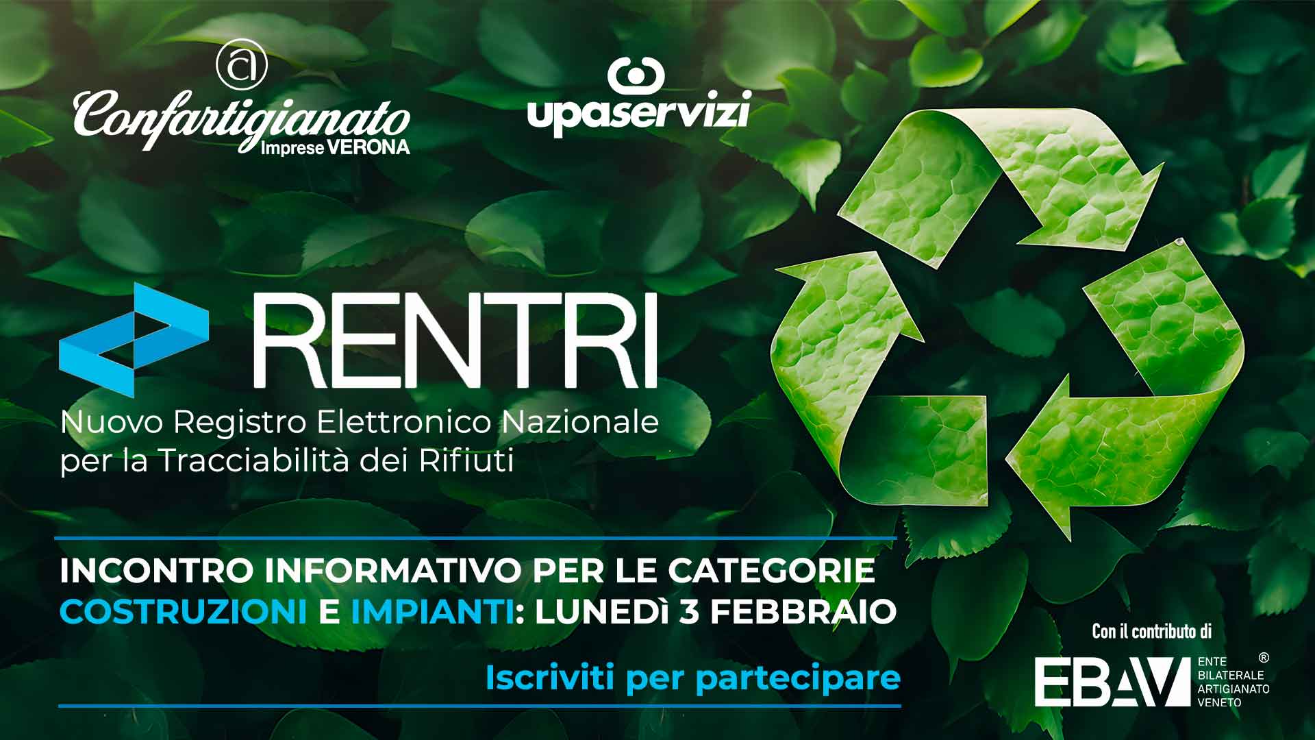 COSTRUZIONI e IMPIANTI – Incontro informativo sui nuovi adempimenti ambientali (RENTRI) per imprese: lunedì 3 febbraio. Iscriviti subito per partecipare