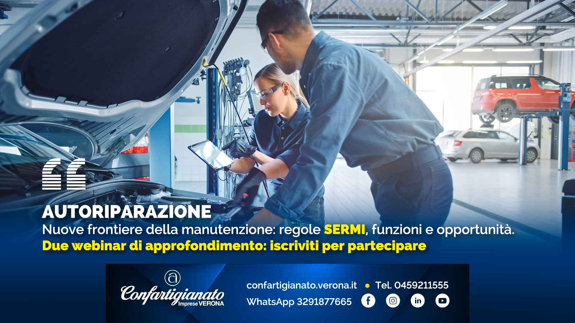 AUTORIPARAZIONE – Nuove frontiere della manutenzione: regole SERMI, funzioni e opportunità. Due webinar di approfondimento