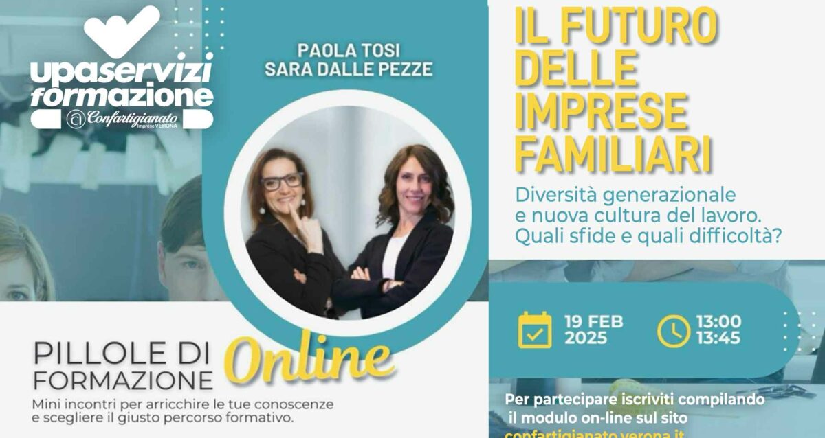 WEBINAR – Il 19 febbraio, seminario introduttivo on-line sul passaggio generazionale: "Il Futuro delle Imprese Familiari". Iscriviti subito!