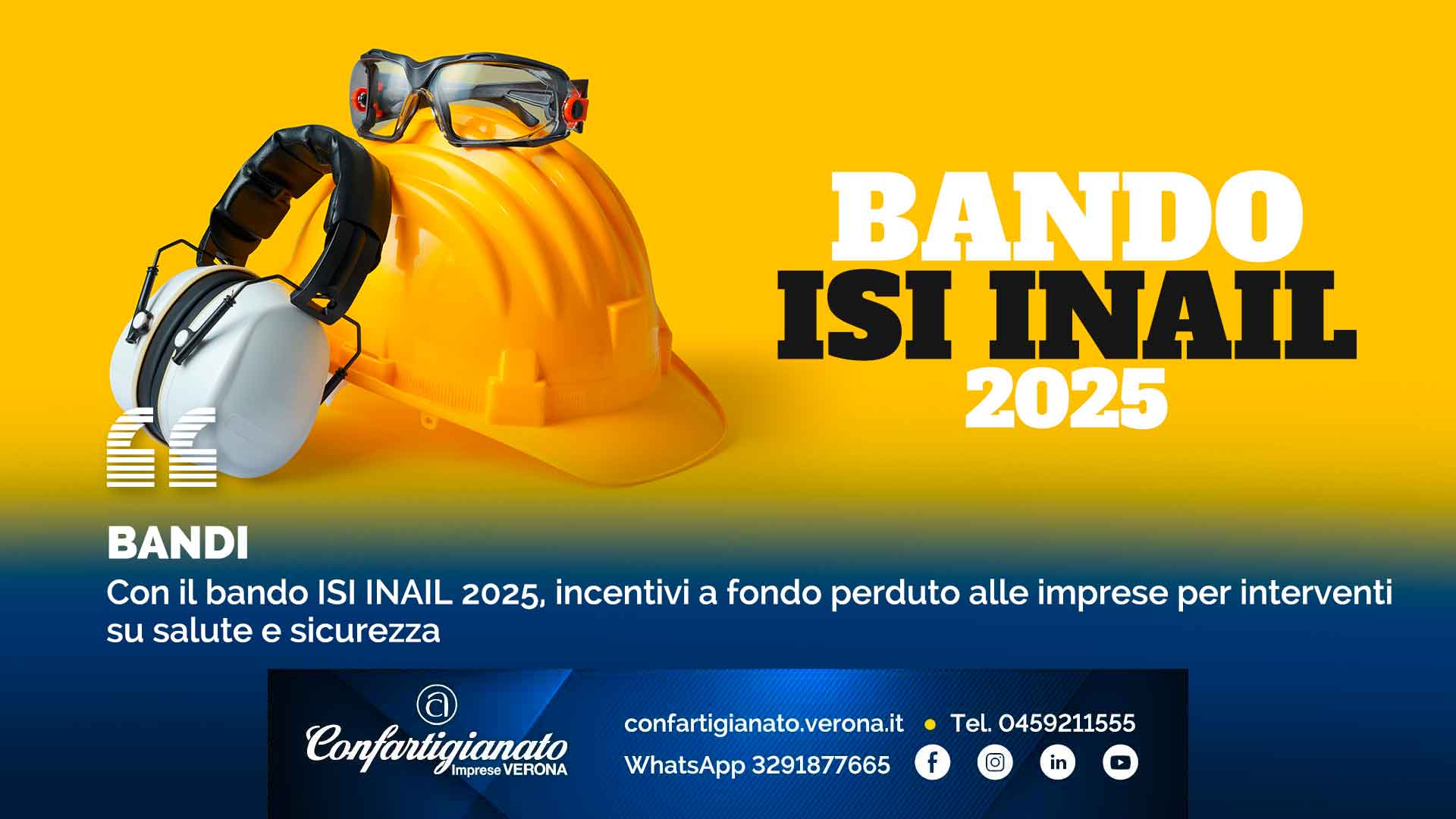 BANDI – Con il bando ISI INAIL 2025, incentivi a fondo perduto alle imprese per interventi su salute e sicurezza