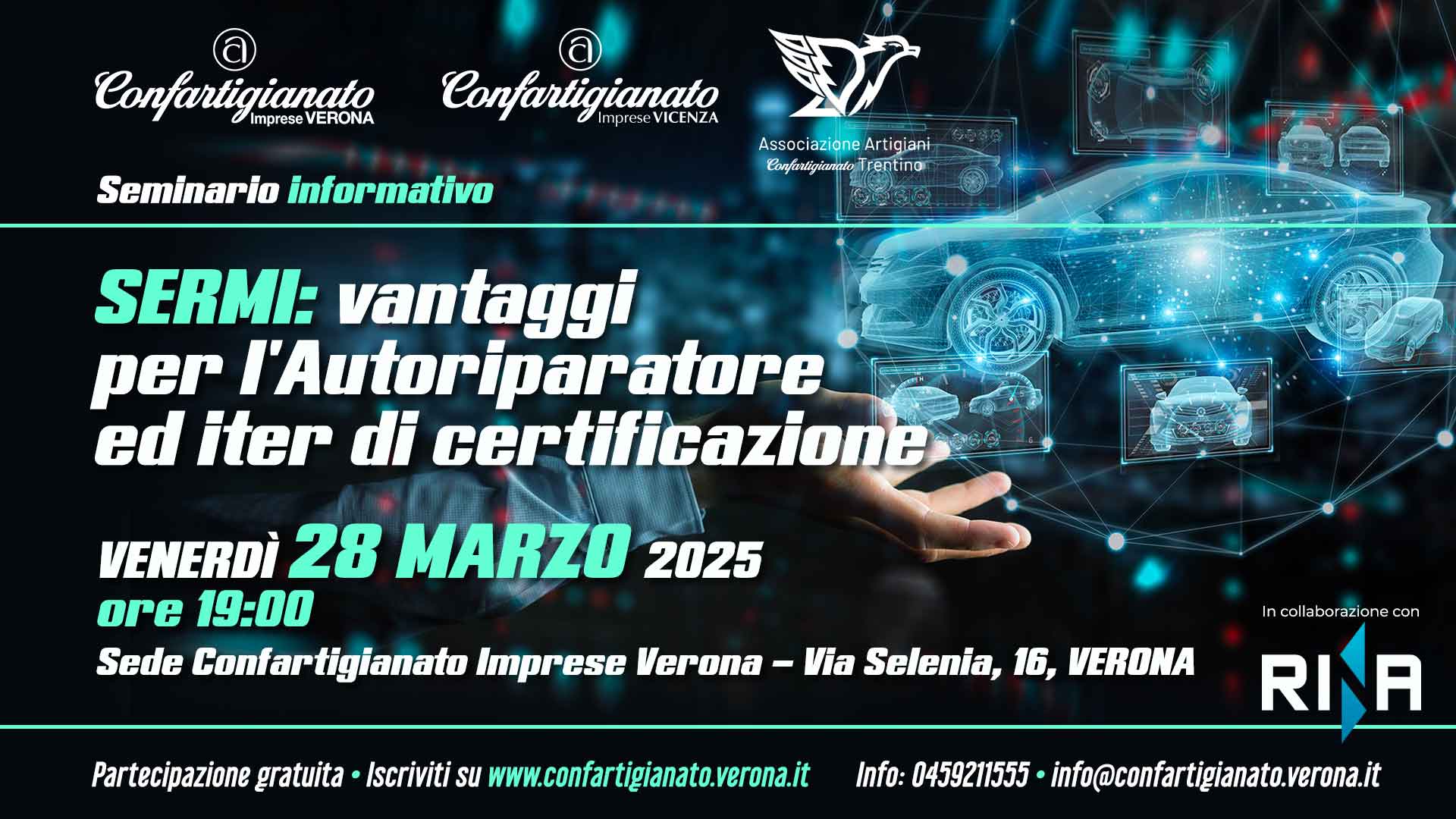 AUTORIPARAZIONE – SERMI: vantaggi per l'Autoriparatore e iter di certificazione: seminario informativo venerdì 28 marzo. Iscriviti per partecipare