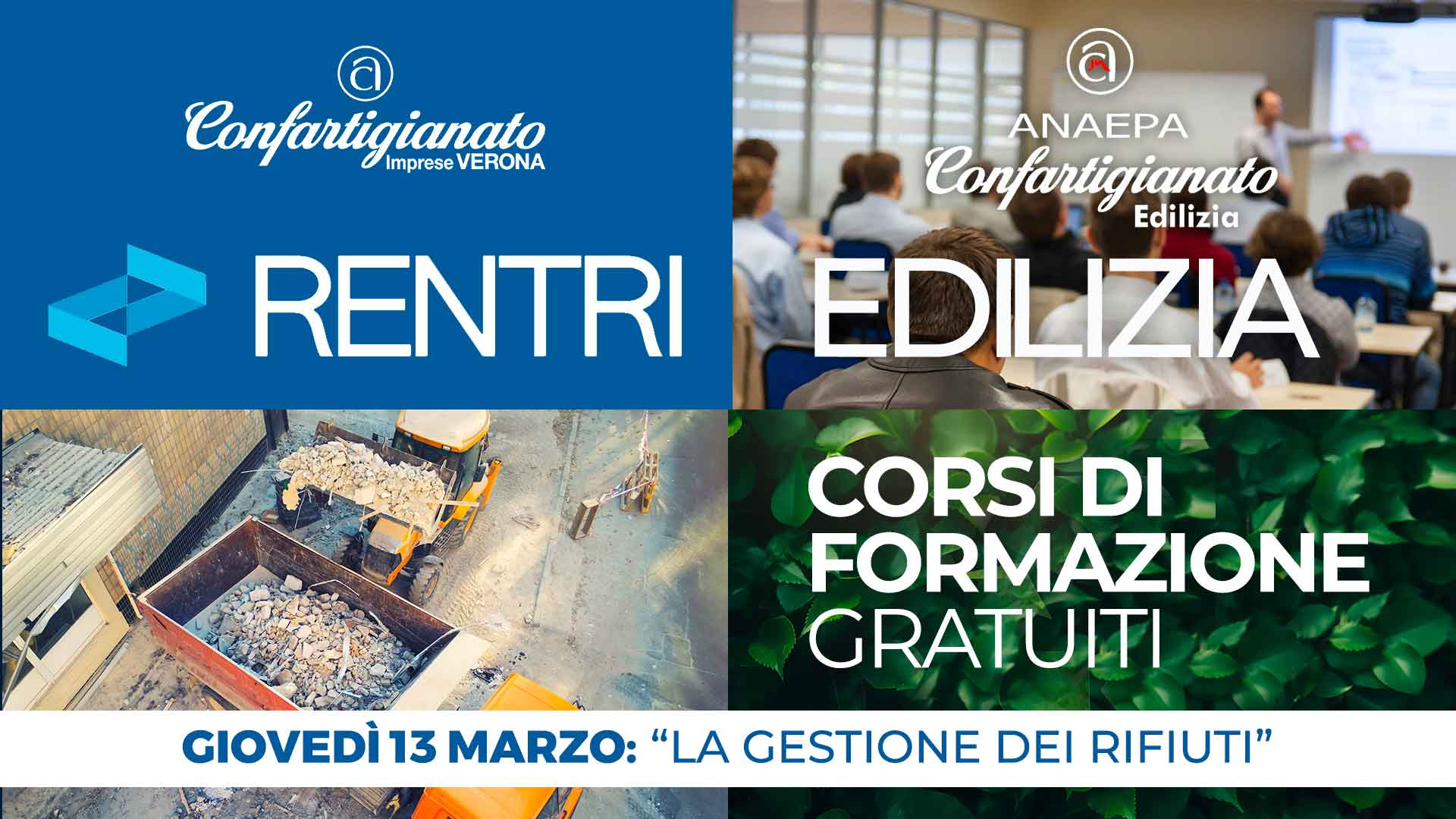 SETTORE CASA – Corso di formazione gratuito sul RENTRI: "La gestione dei rifiuti", il 13 marzo a San Bonifacio. Iscriviti per partecipare