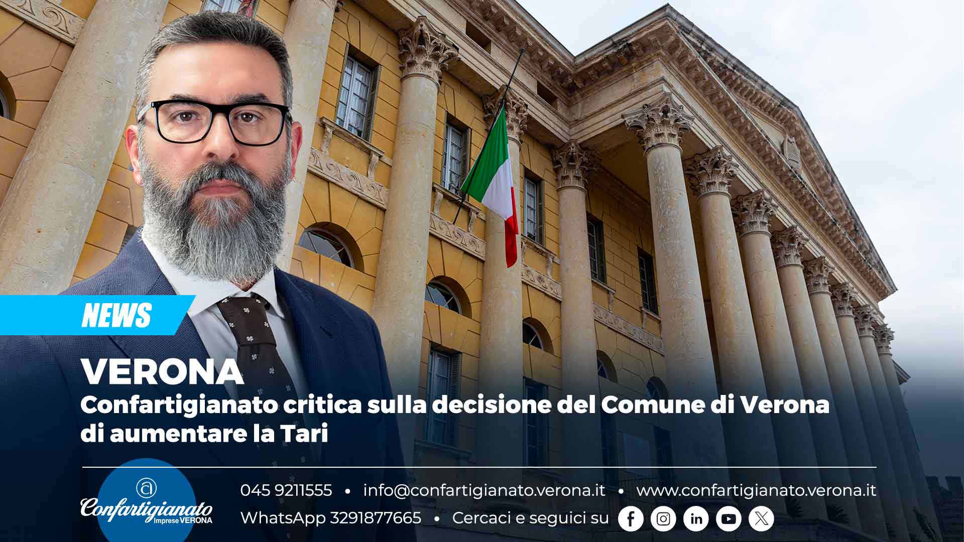 VERONA – Confartigianato critica sulla decisione del Comune di Verona di aumentare la Tari