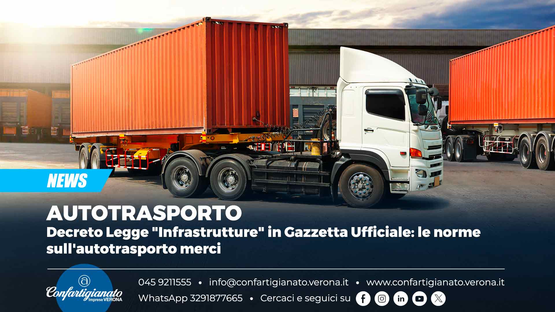 AUTOTRASPORTO - Decreto Legge "Infrastrutture" in Gazzetta Ufficiale: le norme sull'autotrasporto merci