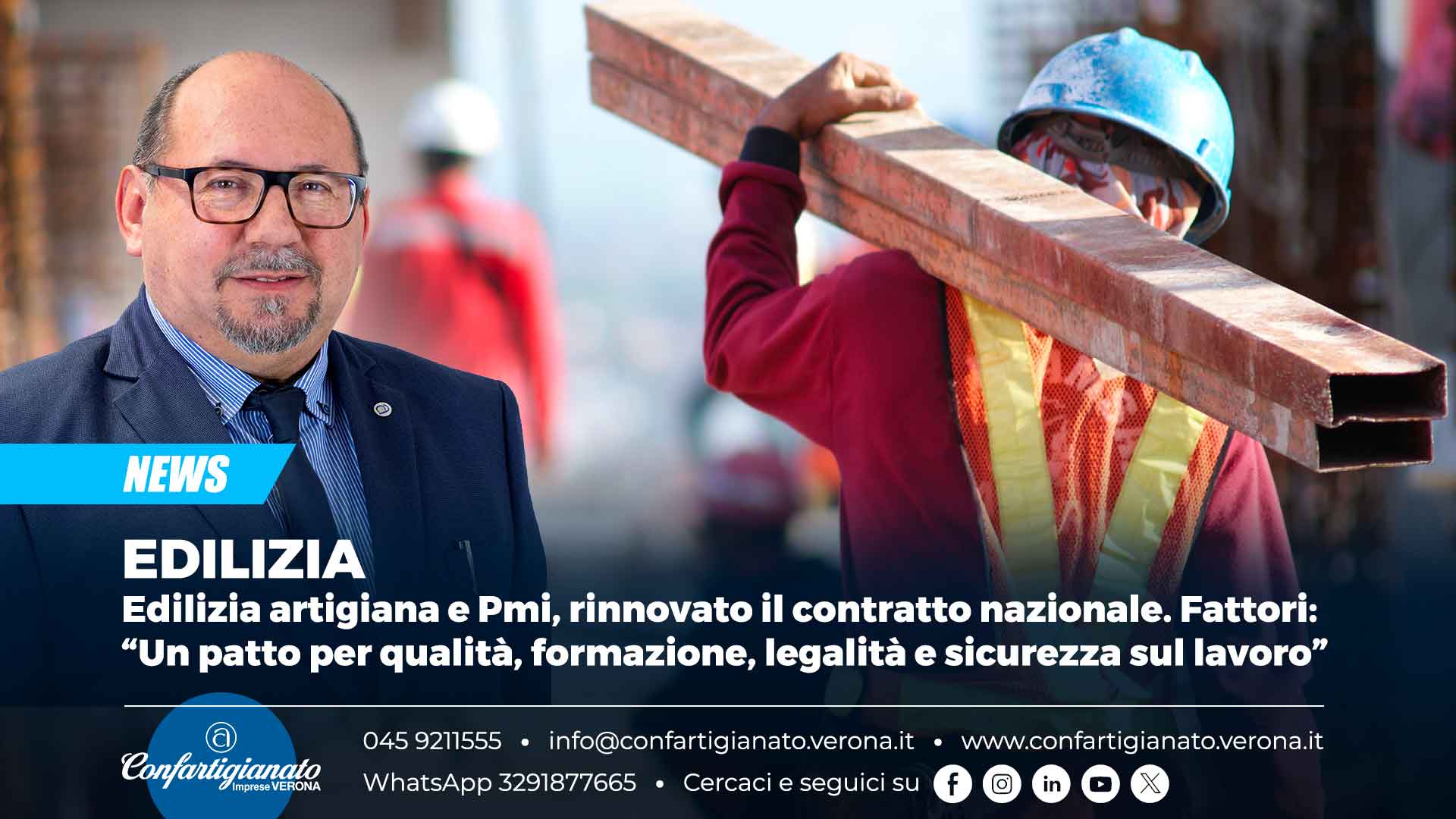 EDILIZIA – Edilizia artigiana e Pmi, rinnovato il contratto nazionale: un patto per qualità, formazione, legalità e sicurezza sul lavoro