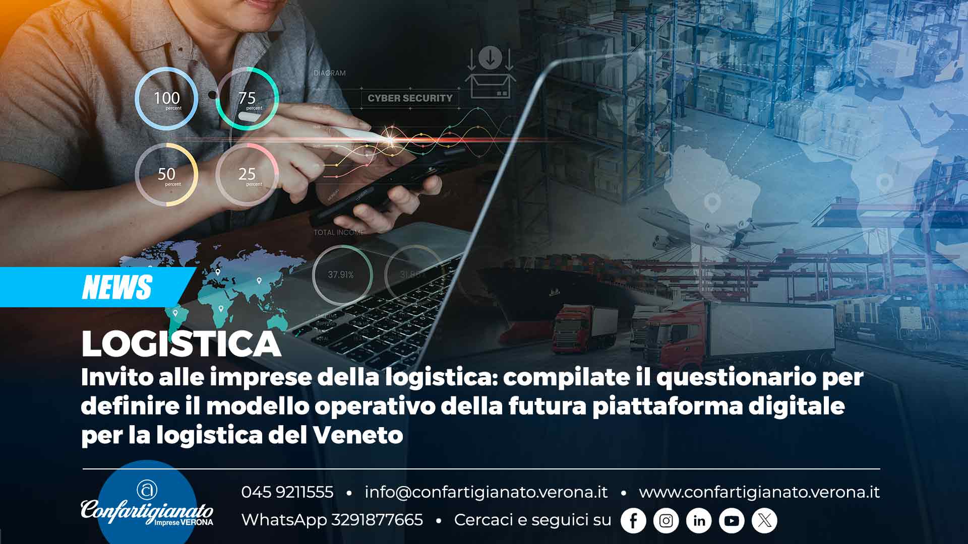 LOGISTICA – Invito alle imprese della logistica: compilate il questionario per definire il modello operativo della futura piattaforma digitale per la logistica del Veneto