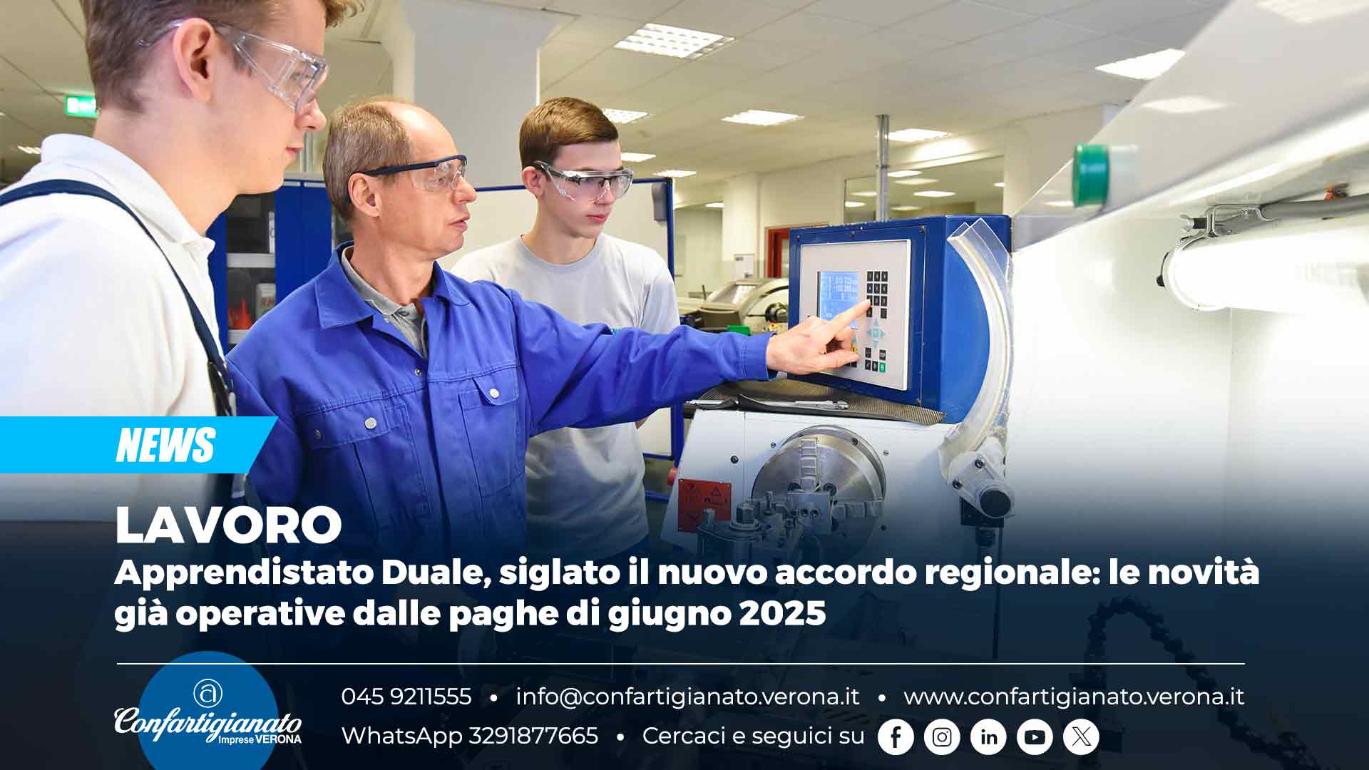 LAVORO – Apprendistato Duale, siglato il nuovo accordo regionale: le novità già operative dalle paghe di giugno 2025