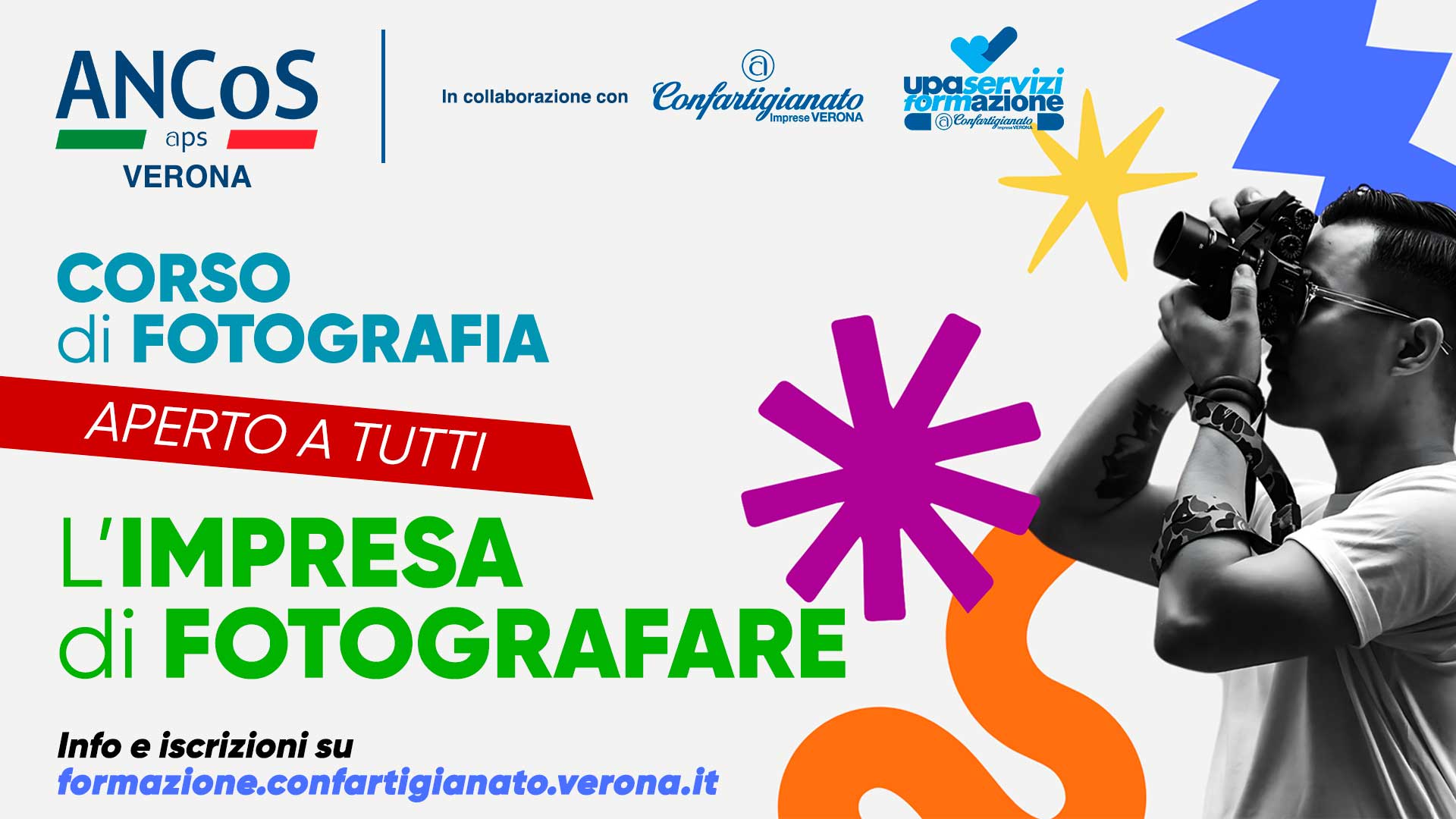 ANCOS VERONA – Al via il 7 luglio un corso di fotografia aperto a tutti: "L'impresa di fotografare", con uscite nelle aziende per le esercitazioni pratiche. Iscriviti