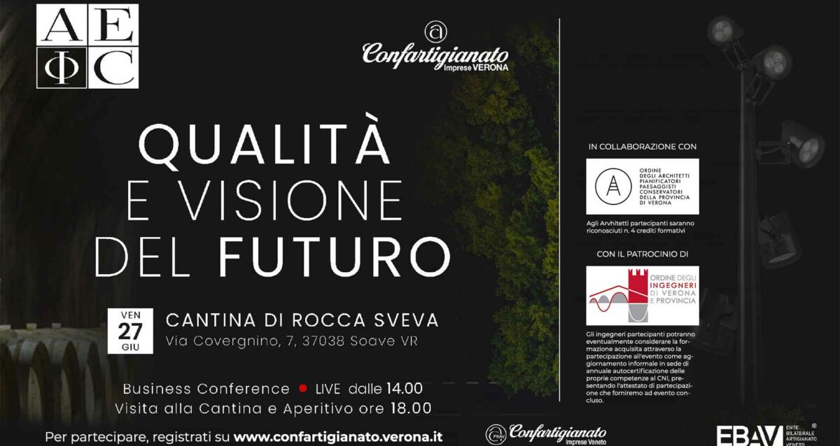 SETTORE CASA – Seminario tecnico su soluzioni di illuminazione tra design, tecnologia e sostenibilità: il 27 giugno alla Cantina Rocca Sveva di Soave