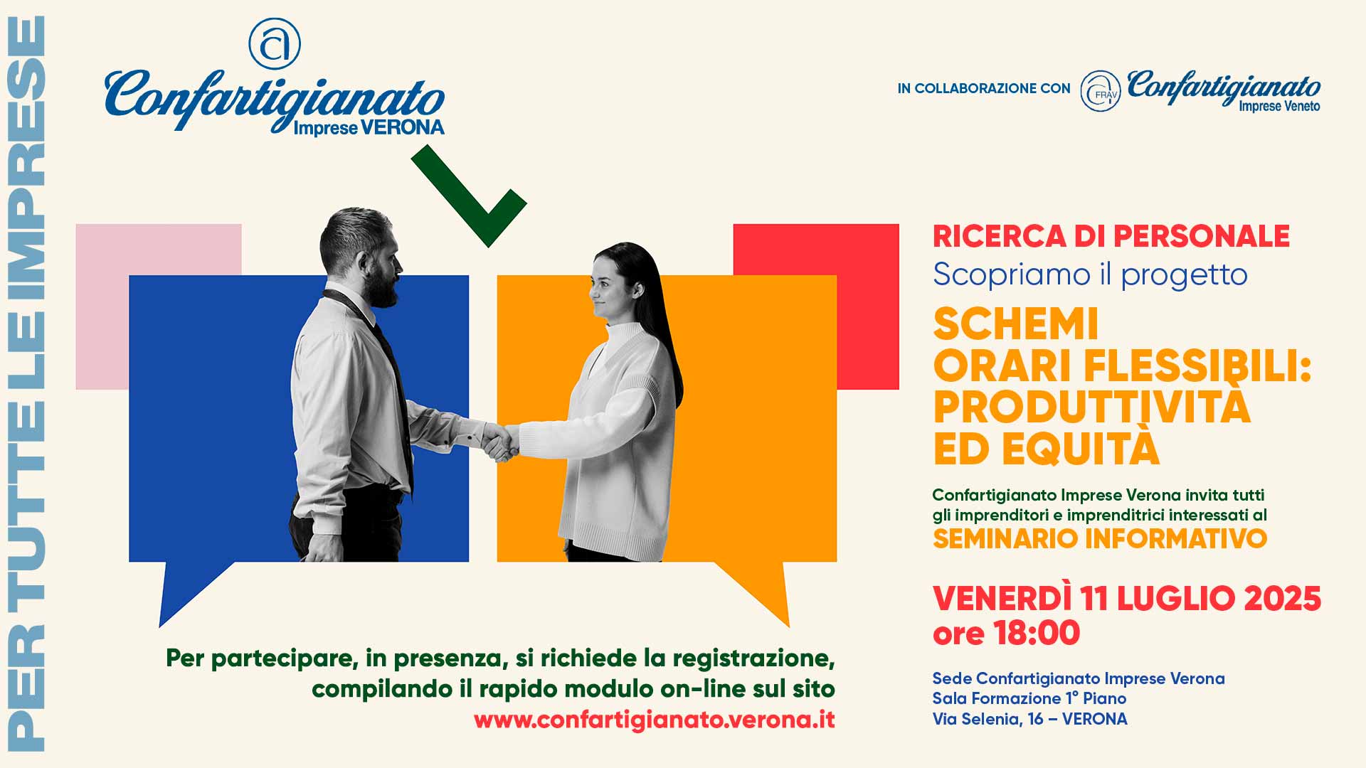 RICERCA DI PERSONALE – Venerdì 11 luglio, seminario di presentazione del progetto di Sviluppo Lavoro Italia, per l’attivazione di processi di rinnovamento organizzativo e orario nelle imprese