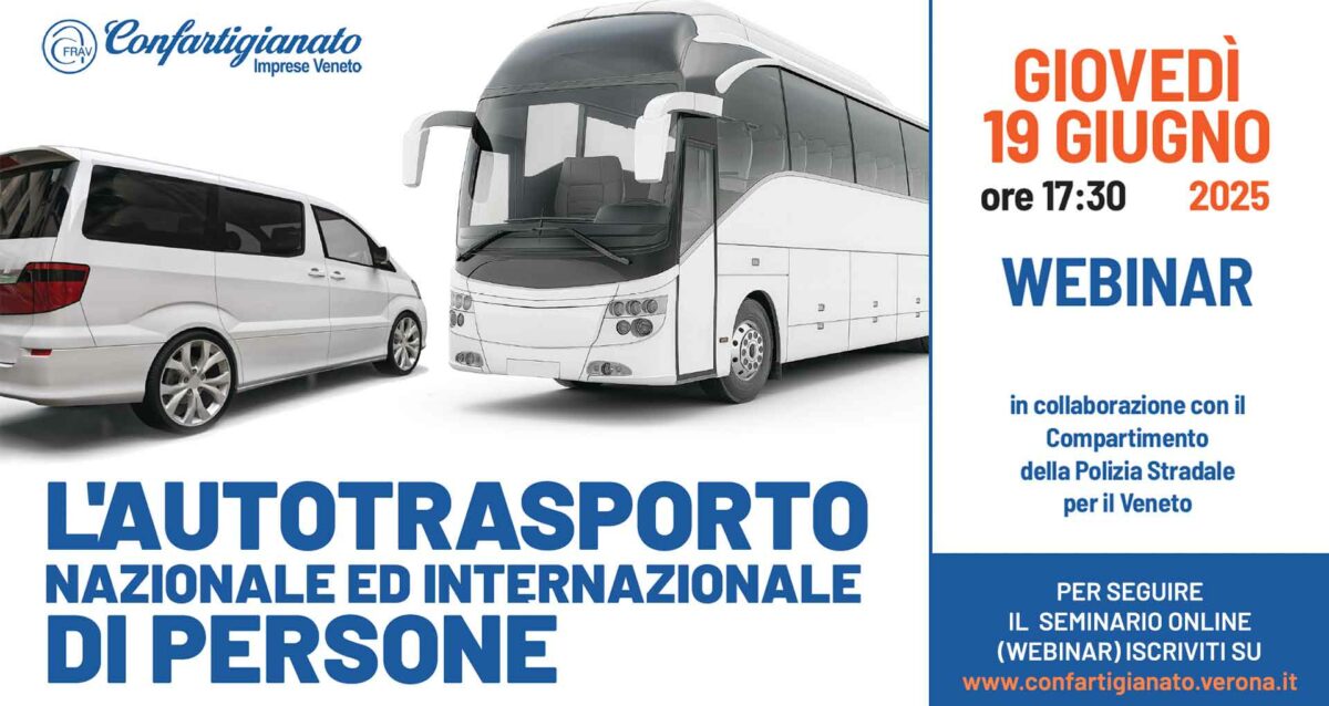 TRASPORTO PERSONE – "L'Autotrasporto nazionale ed internazionale di persone": il 19 giugno, webinar in collaborazione con la Polstrada del Veneto