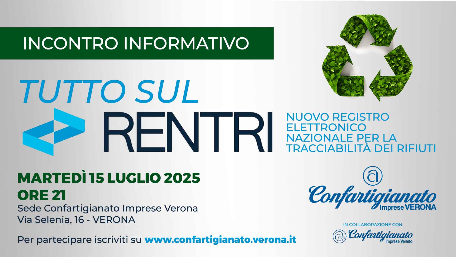 AMBIENTE – Tutto sul RENTRI, nuovo Registro Elettronico Tracciabilità Rifiuti: il 15 luglio, incontro informativo per imprese produttrici di rifiuti tra 11 e i 50 dipendenti