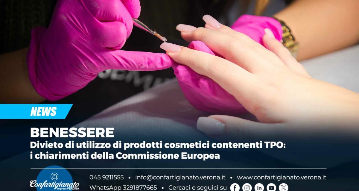BENESSERE – Divieto di utilizzo di prodotti cosmetici contenenti TPO: i chiarimenti della Commissione Europea