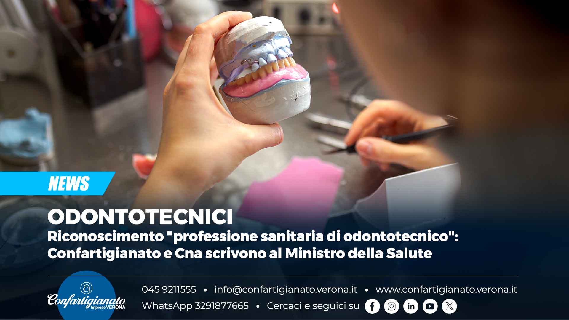 ODONTOTECNICI – Riconoscimento "professione sanitaria di odontotecnico": Confartigianato e Cna scrivono al Ministro della Salute