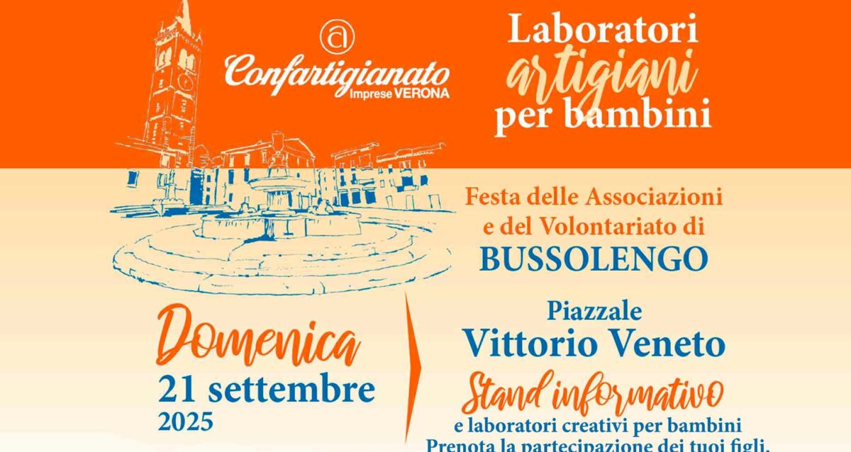 TERRITORIO – Bussolengo: il 21 settembre, Confartigianato alla Festa delle Associazioni, con due laboratori creativi per bambini. Iscrivili per partecipare!